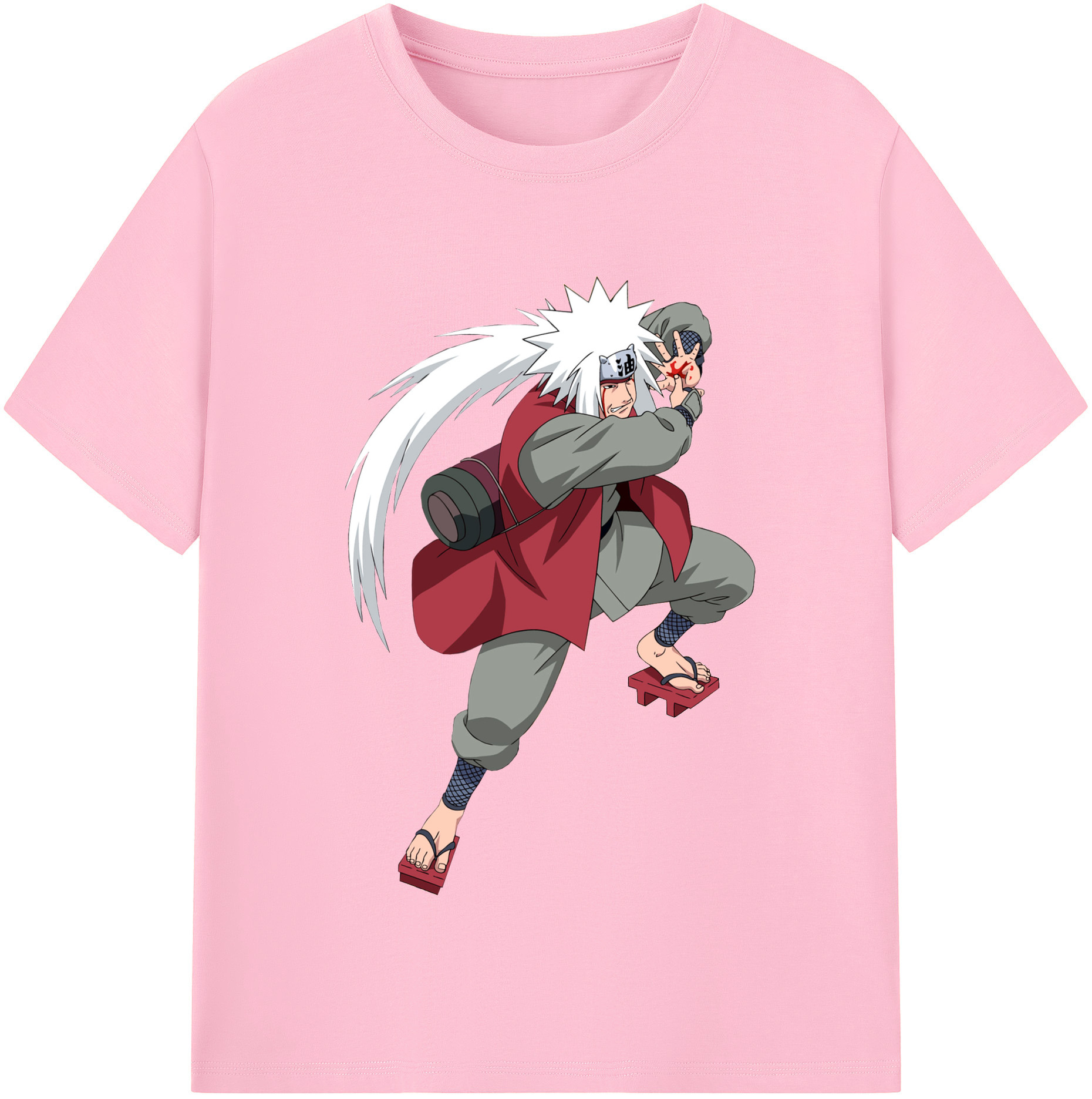 （画像用） NARUTO -ナルト- 自来也（じらいや） Jiraiya 綿100％半袖Tシャツ（フロントプリント）