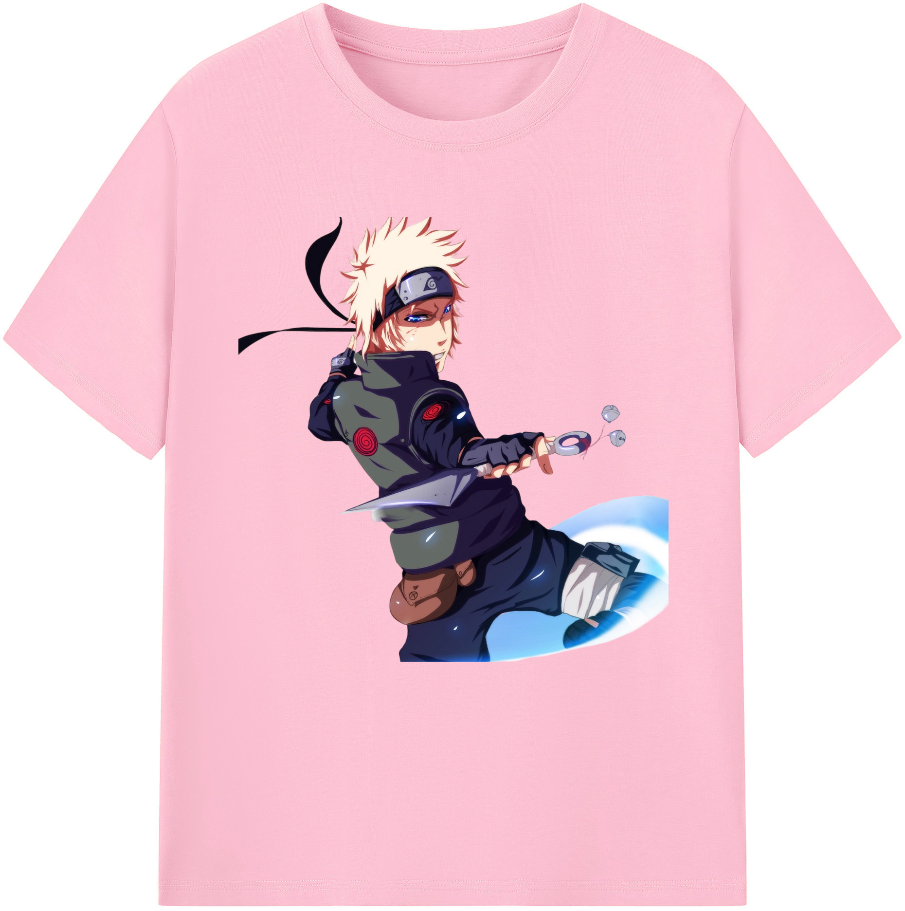 （画像用） NARUTO -ナルト- 波風 ミナト Namikaze Minato 綿100％半袖Tシャツ（フロントプリント）