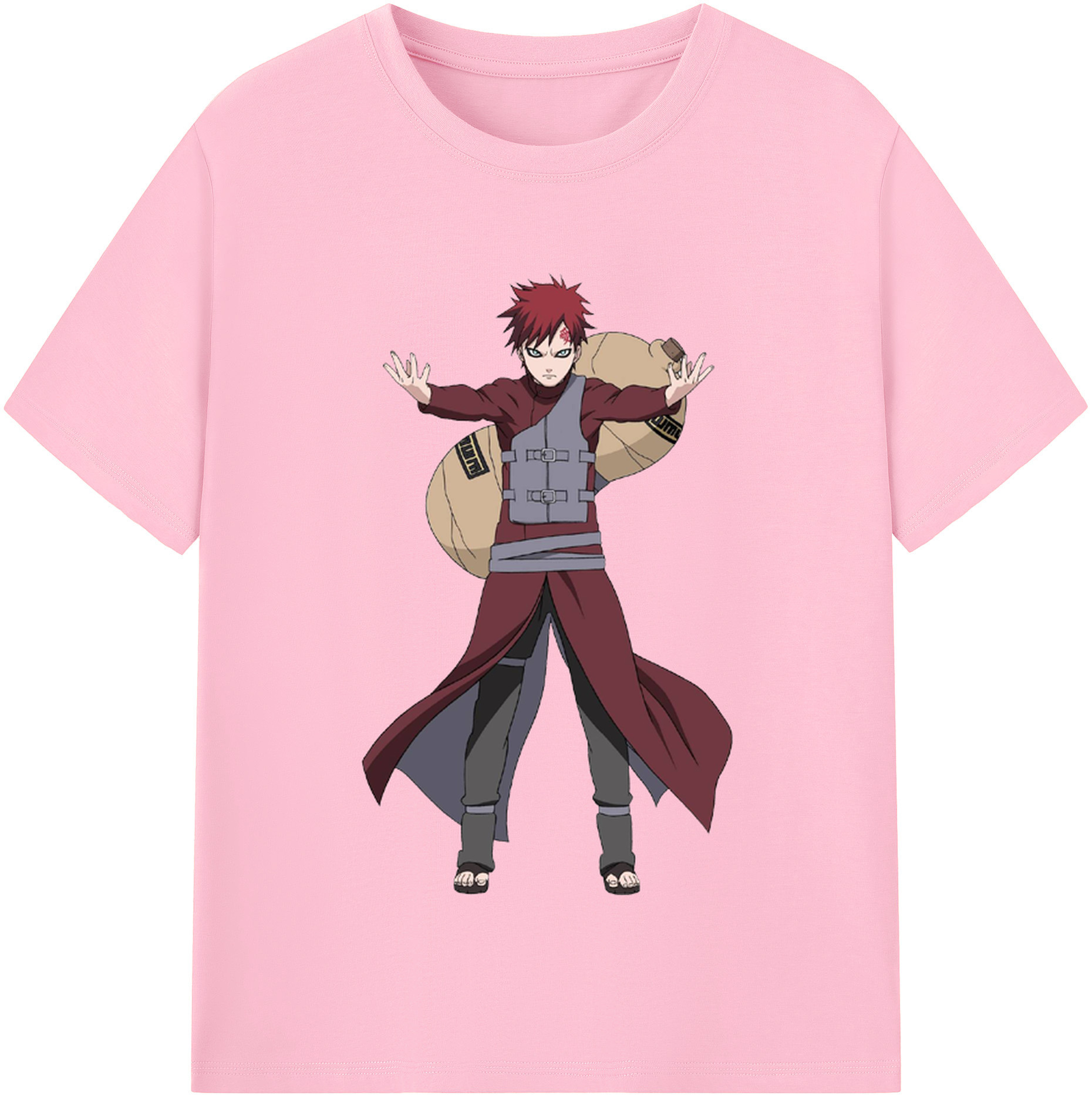 （画像用） NARUTO -ナルト- ガアラ Gaara 綿100％半袖Tシャツ（フロントプリント）