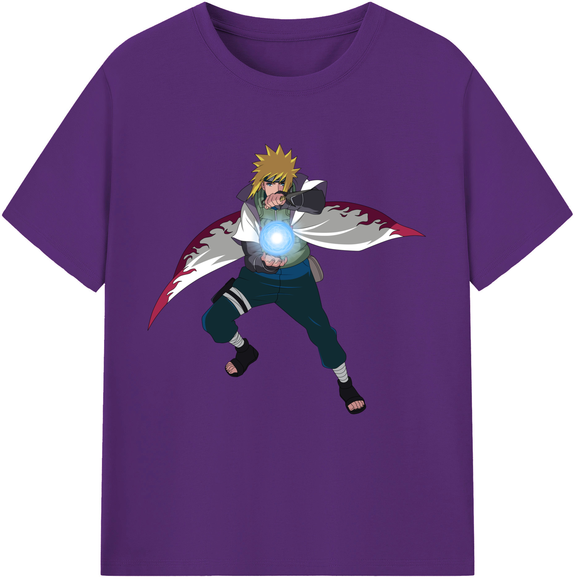 （画像用） NARUTO -ナルト- 波風 ミナト Namikaze Minato 綿100％半袖Tシャツ（フロントプリント）