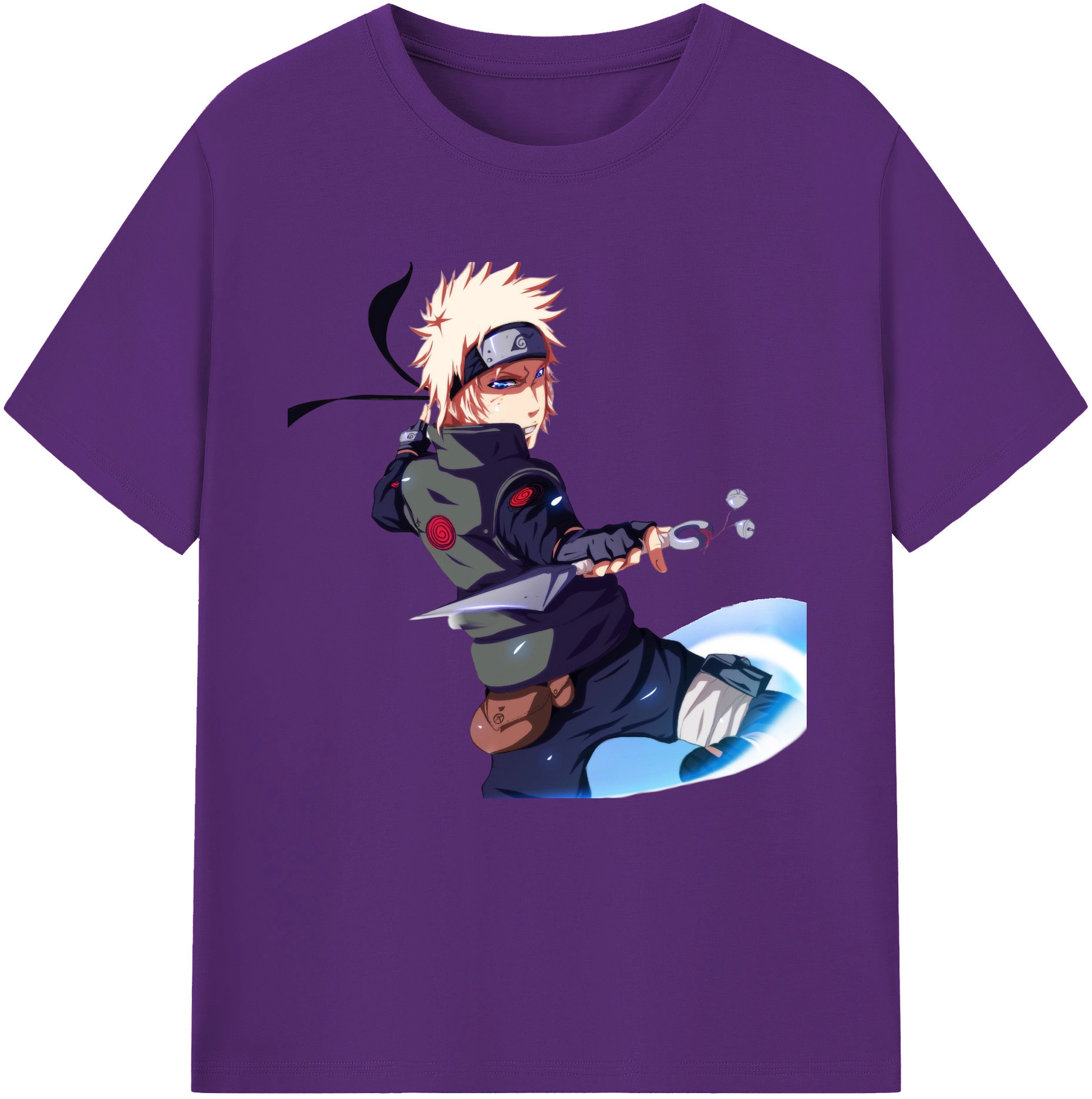 （画像用） NARUTO -ナルト- 波風 ミナト Namikaze Minato 綿100％半袖Tシャツ（フロントプリント）