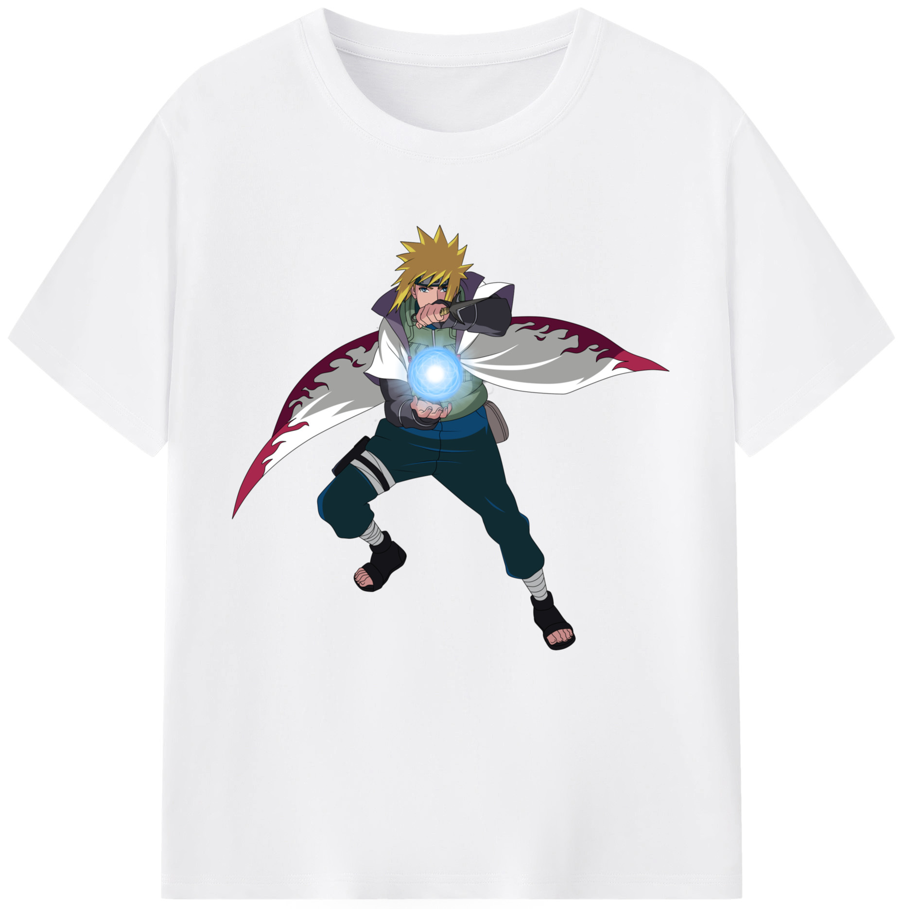 （画像用） NARUTO -ナルト- 波風 ミナト Namikaze Minato 綿100％半袖Tシャツ（フロントプリント）