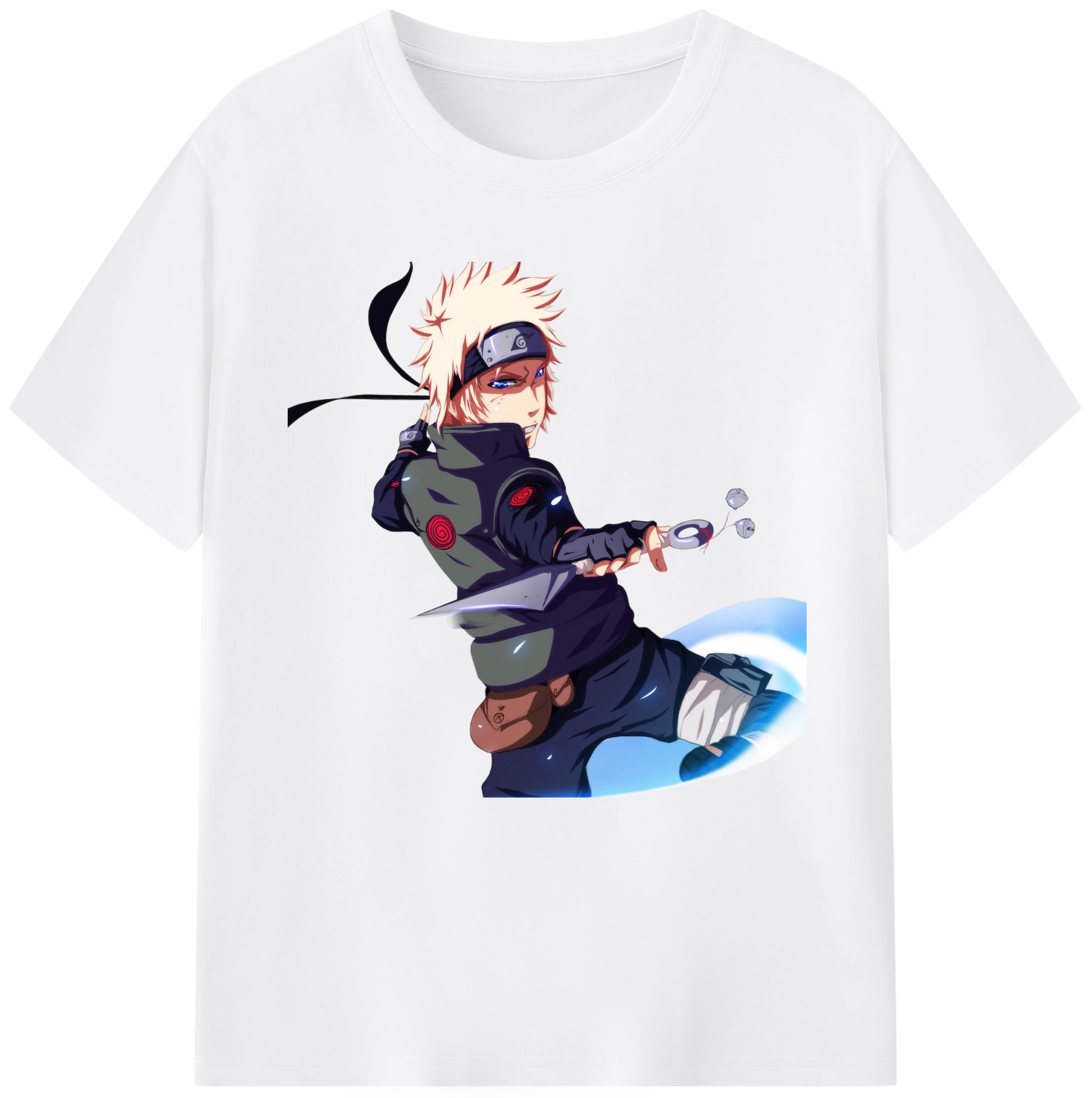 （画像用） NARUTO -ナルト- 波風 ミナト Namikaze Minato 綿100％半袖Tシャツ（フロントプリント）