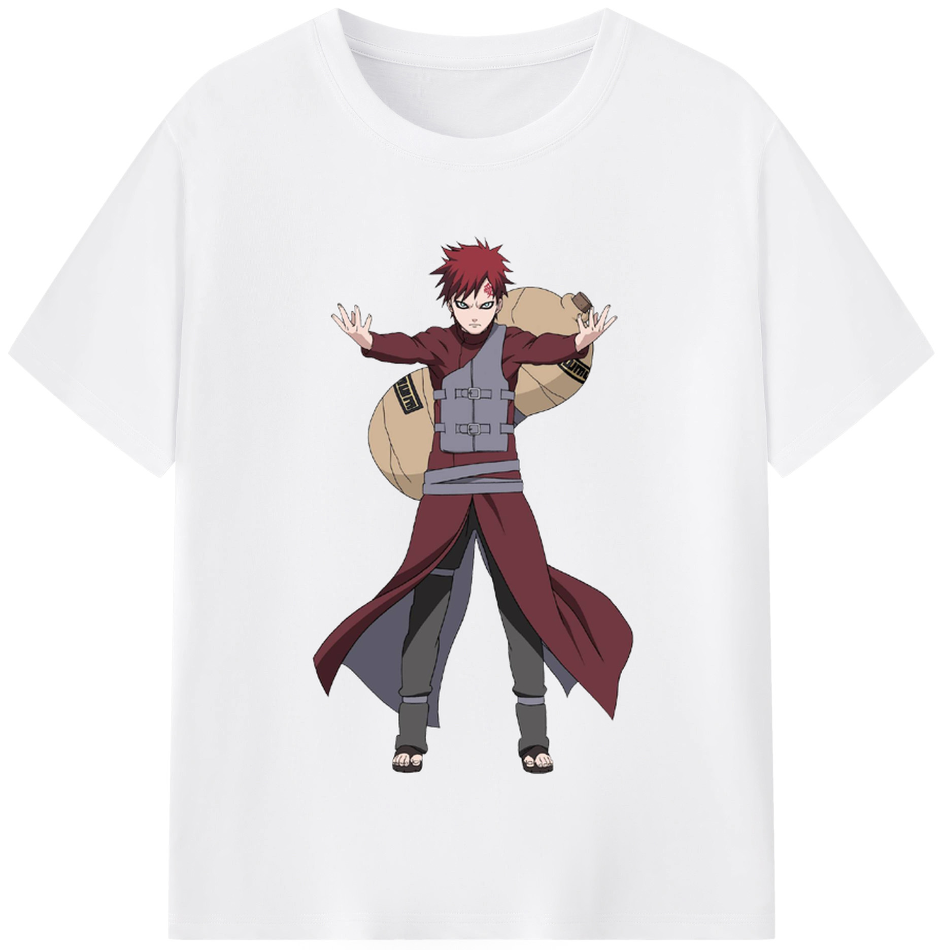 （画像用） NARUTO -ナルト- ガアラ Gaara 綿100％半袖Tシャツ（フロントプリント）