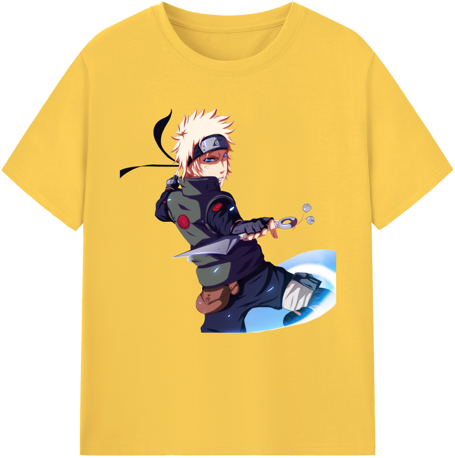 （画像用） NARUTO -ナルト- 波風 ミナト Namikaze Minato 綿100％半袖Tシャツ（フロントプリント）
