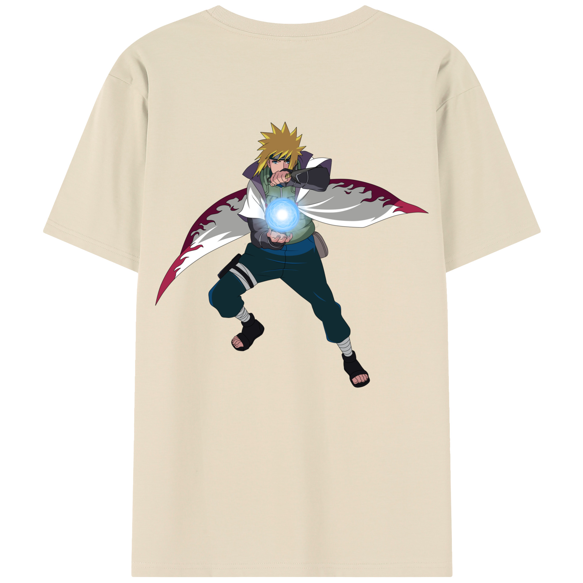 （画像用） NARUTO -ナルト- 波風 ミナト Namikaze Minato 綿100％半袖Tシャツ（背面プリント）