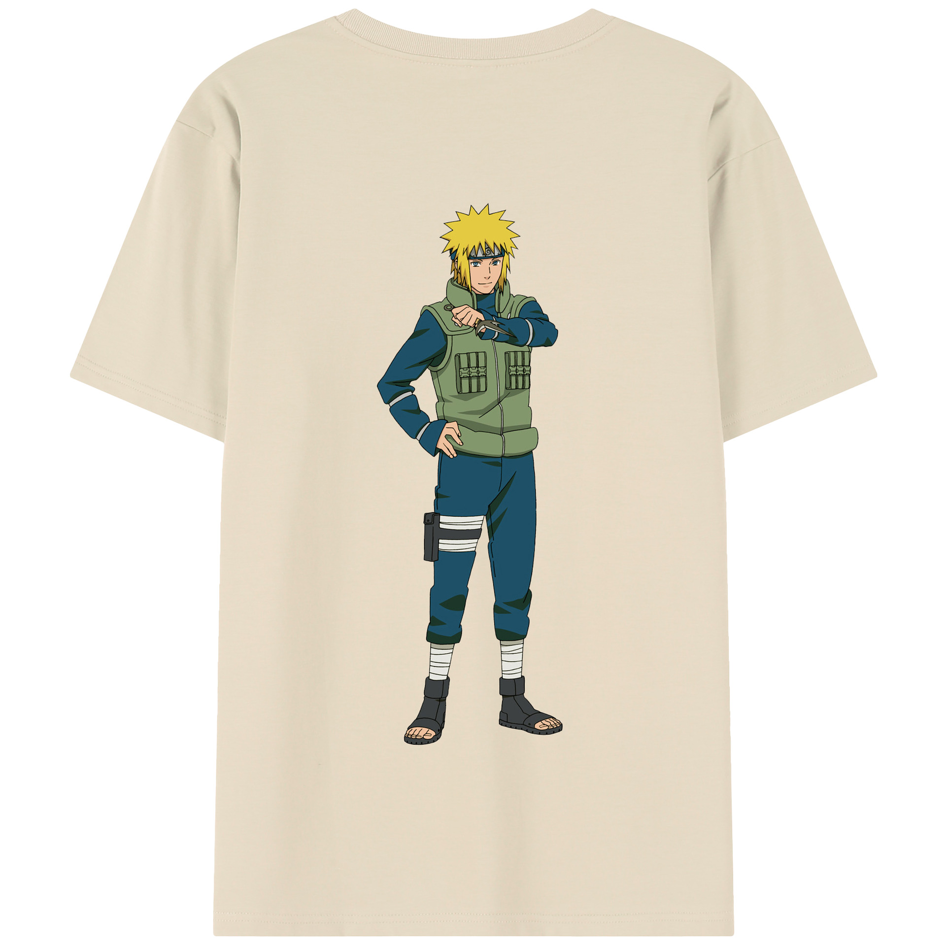 （画像用） NARUTO -ナルト- 波風 ミナト Namikaze Minato 綿100％半袖Tシャツ（背面プリント）