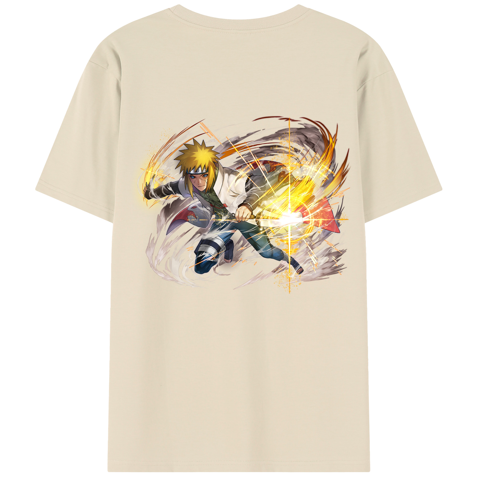 （画像用） NARUTO -ナルト- 波風 ミナト Namikaze Minato 綿100％半袖Tシャツ（背面プリント）