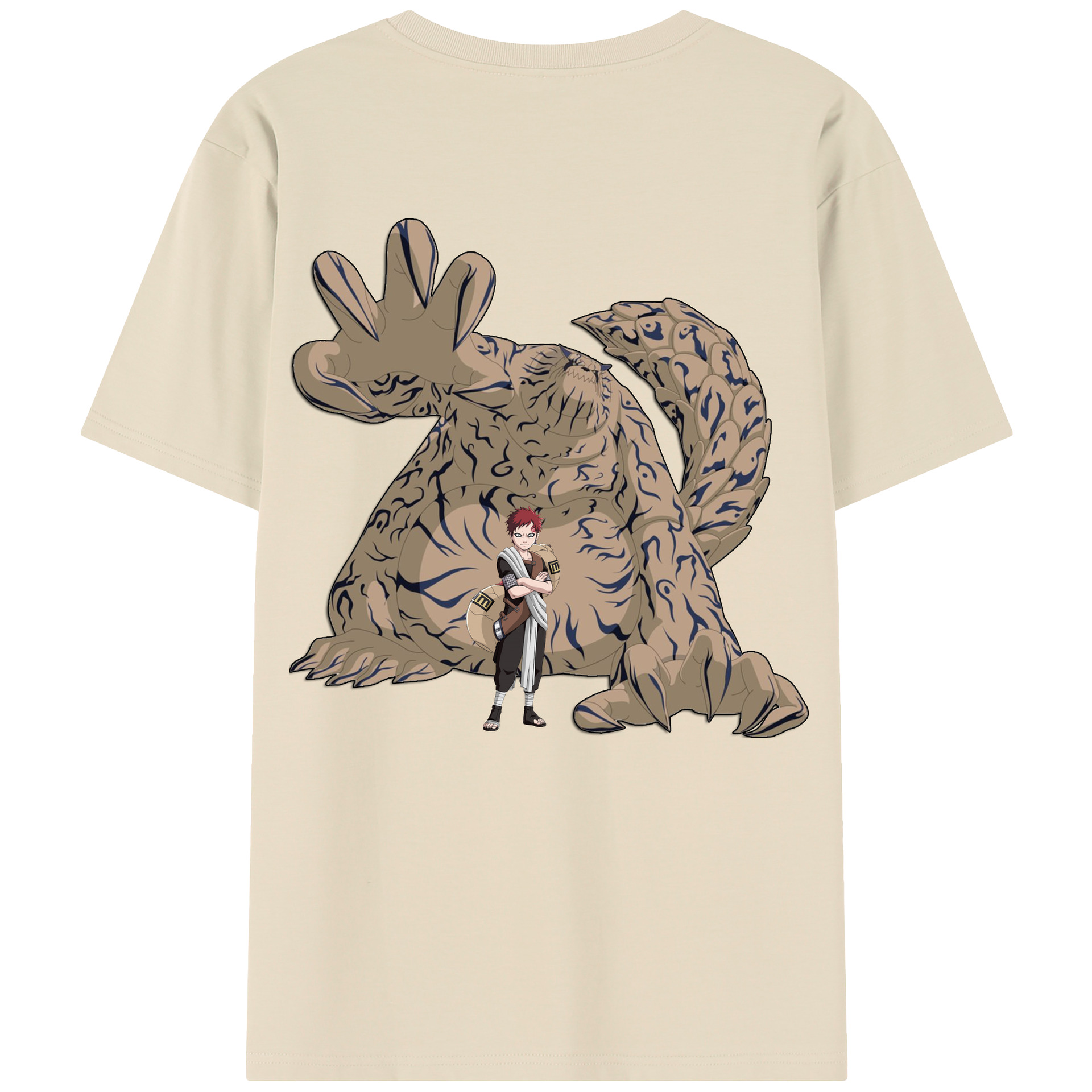 （画像用） NARUTO -ナルト- ガアラ Gaara 綿100％半袖Tシャツ（背面プリント）