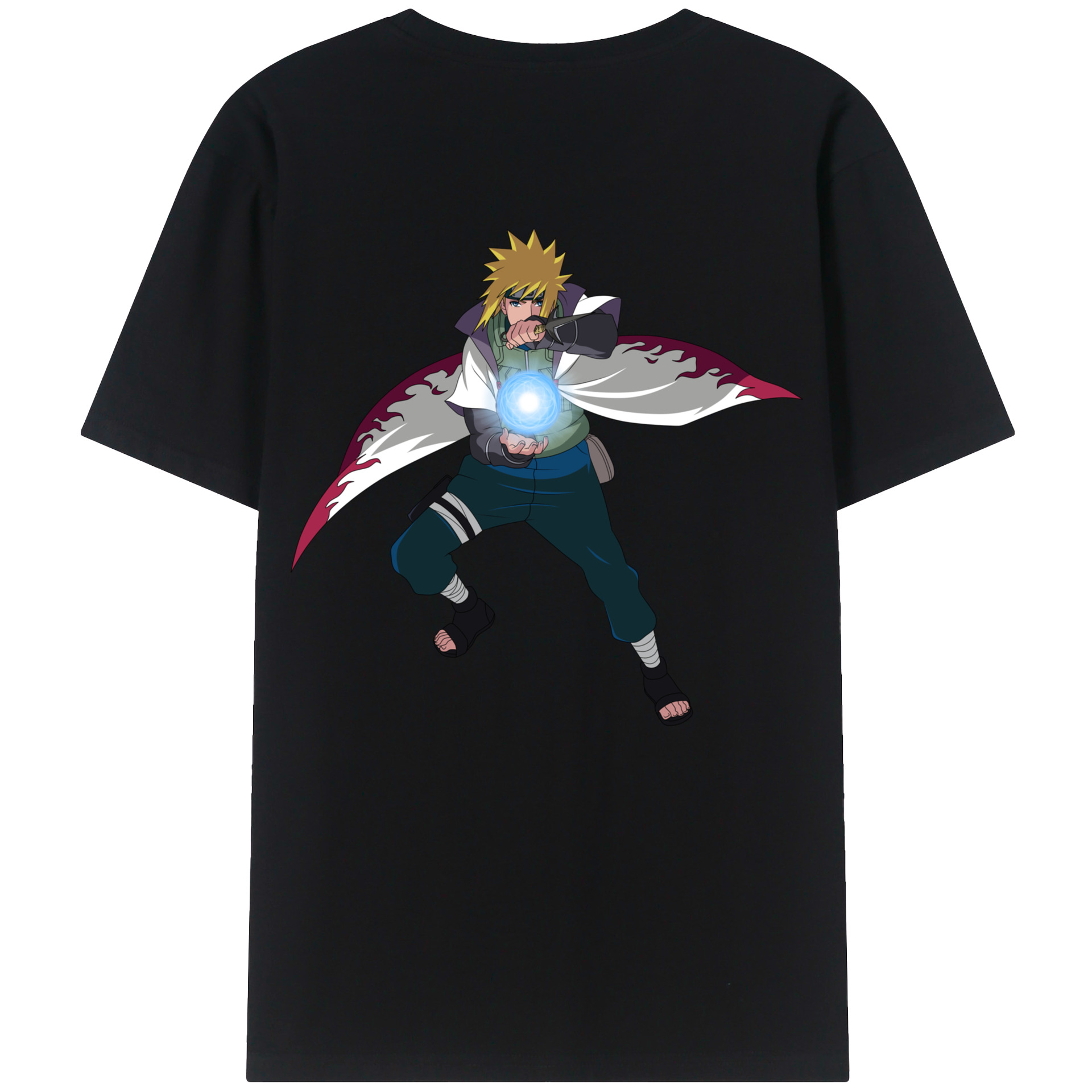 （画像用） NARUTO -ナルト- 波風 ミナト Namikaze Minato 綿100％半袖Tシャツ（背面プリント）