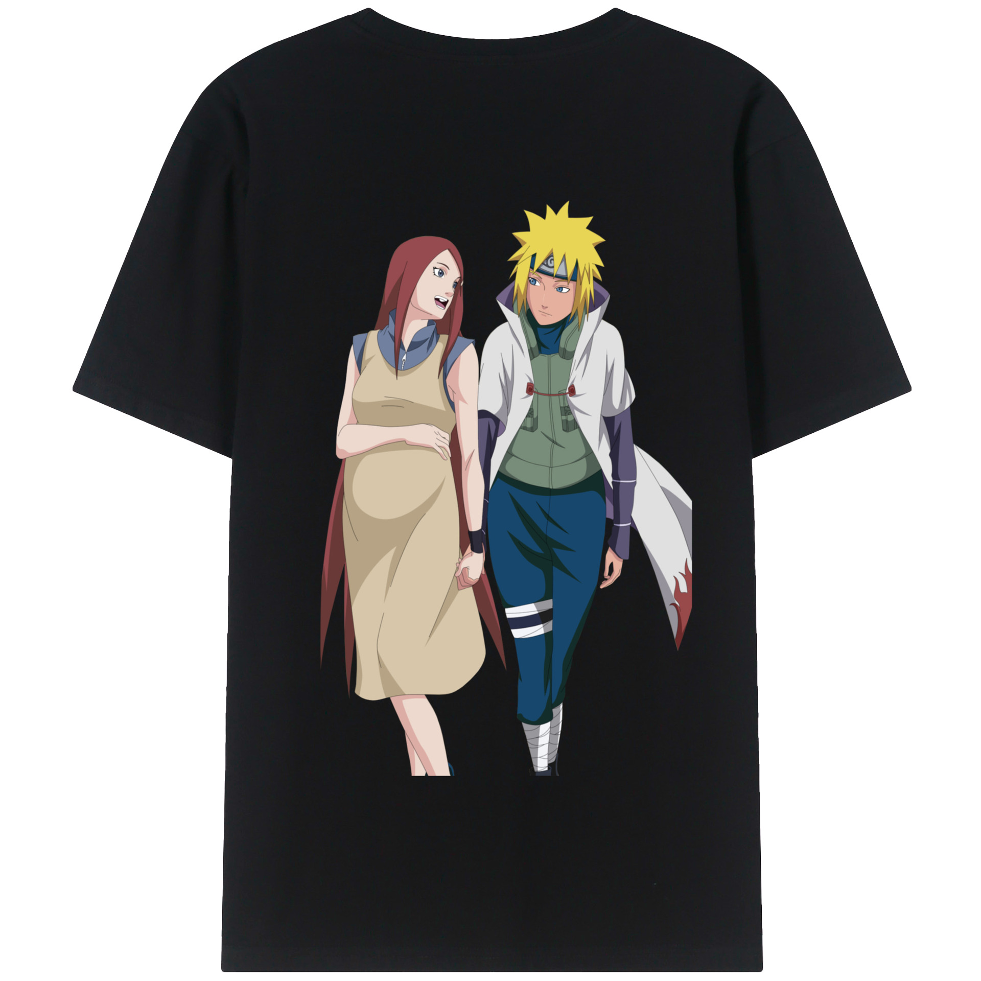 （画像用） NARUTO -ナルト- 波風 ミナト Namikaze Minato 綿100％半袖Tシャツ（背面プリント）