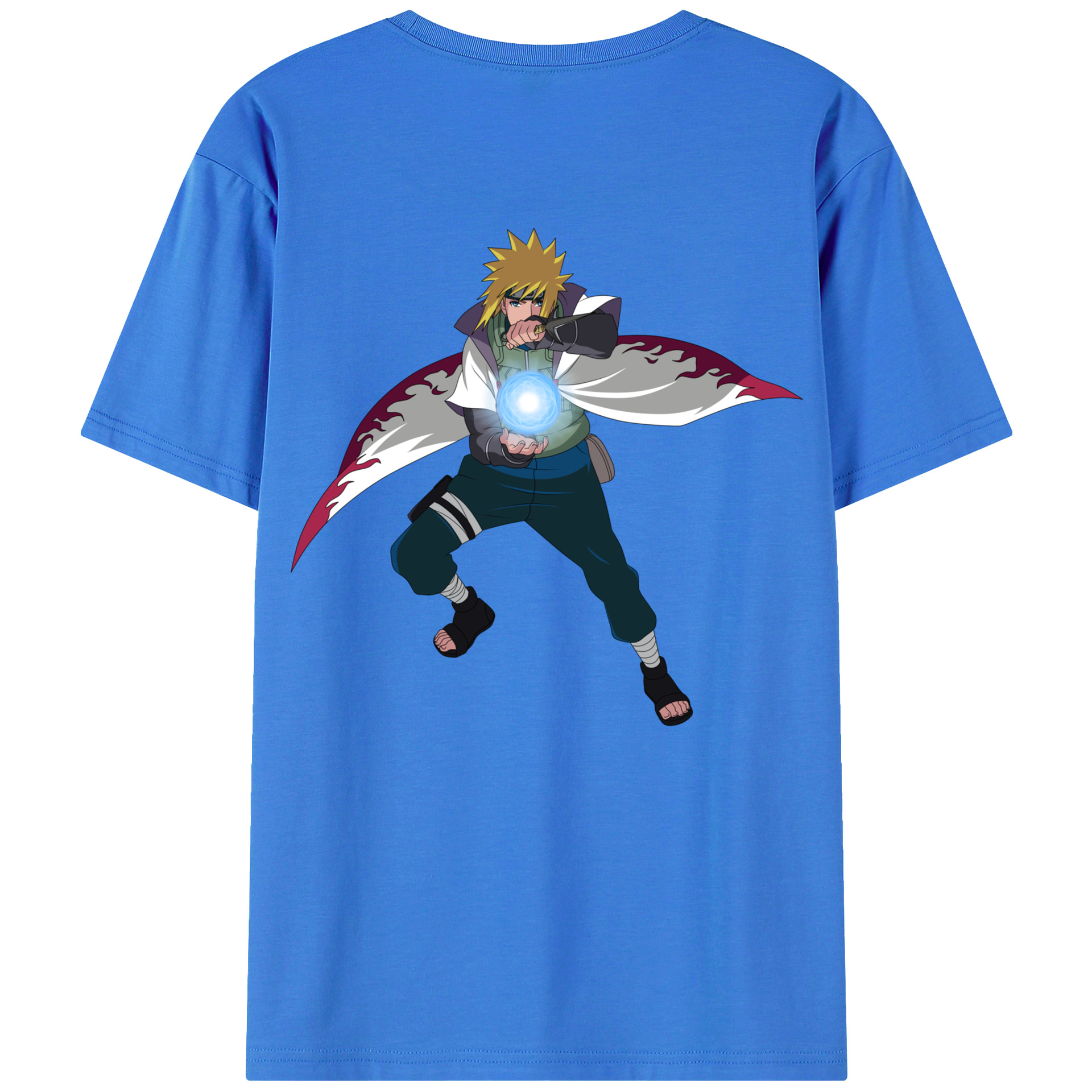 （画像用） NARUTO -ナルト- 波風 ミナト Namikaze Minato 綿100％半袖Tシャツ（背面プリント）