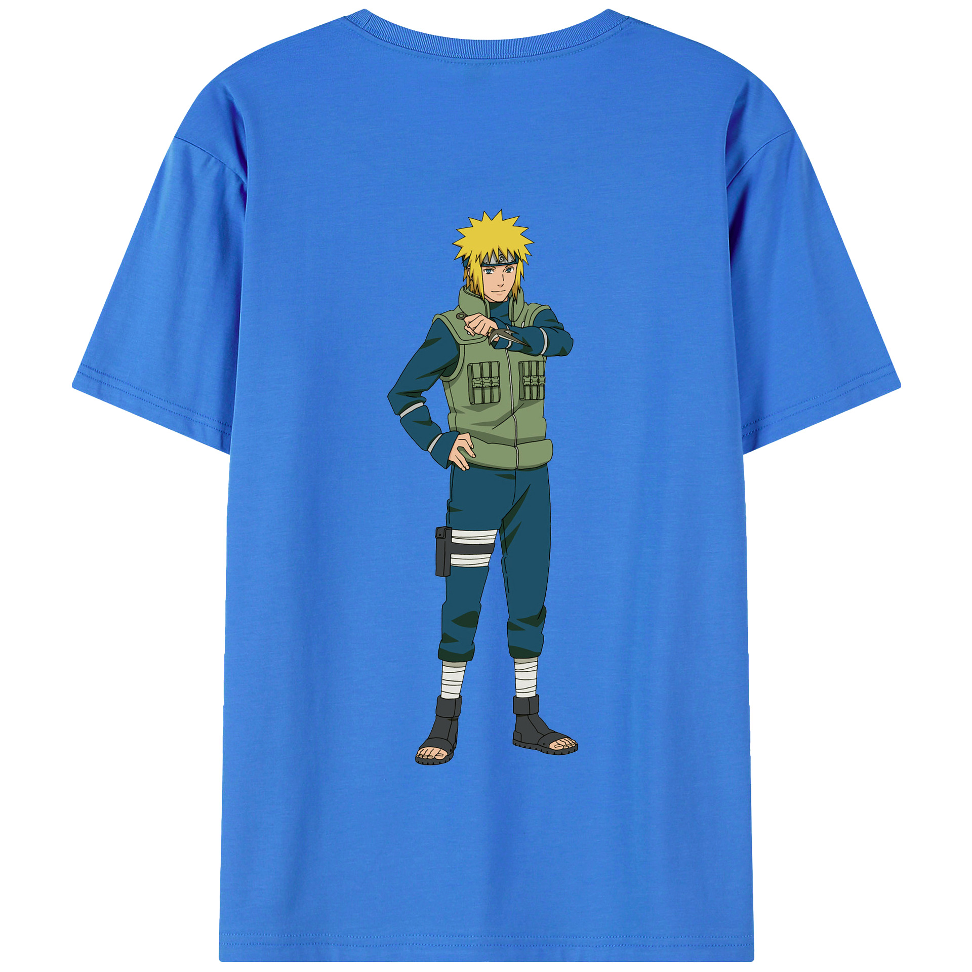 （画像用） NARUTO -ナルト- 波風 ミナト Namikaze Minato 綿100％半袖Tシャツ（背面プリント）