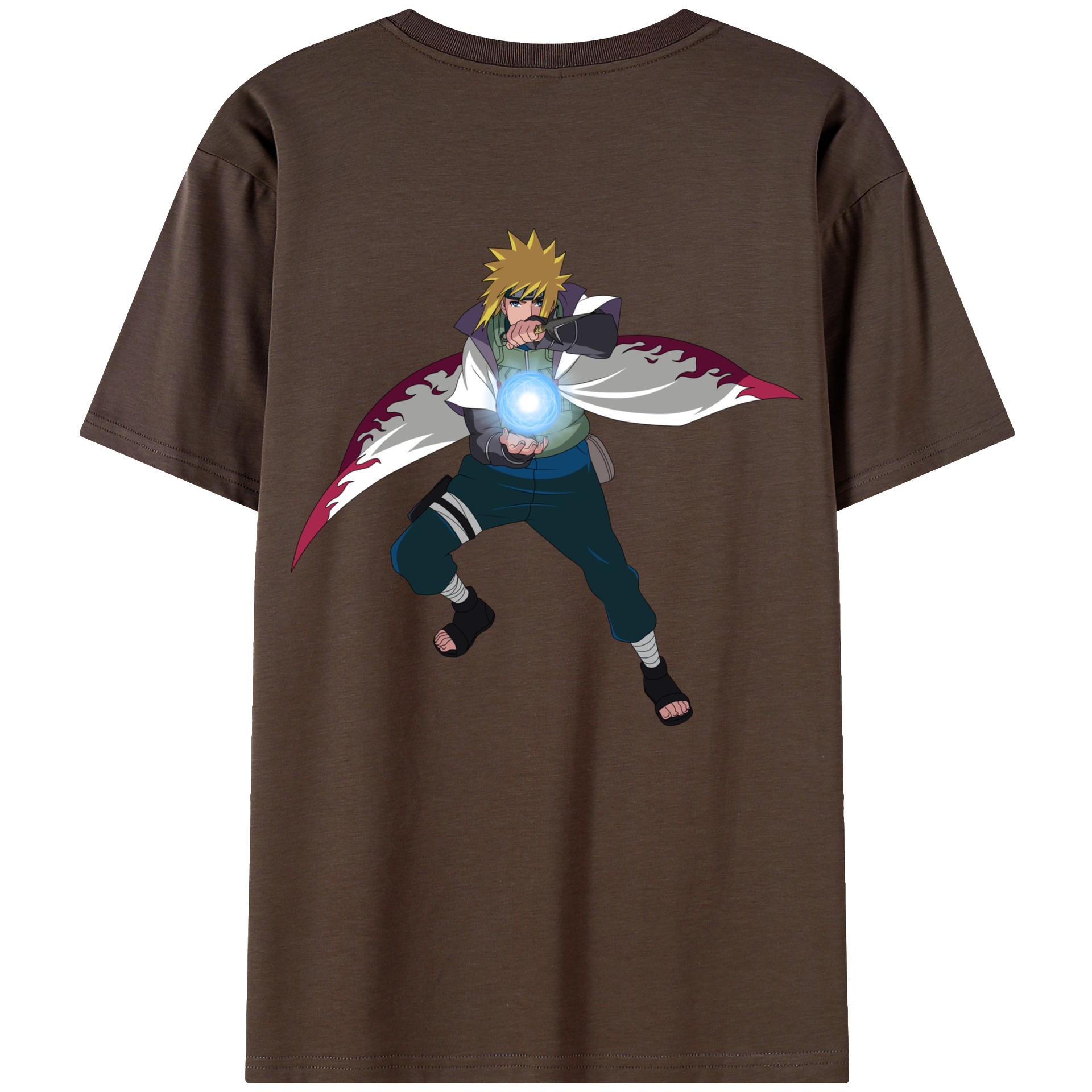 （画像用） NARUTO -ナルト- 波風 ミナト Namikaze Minato 綿100％半袖Tシャツ（背面プリント）