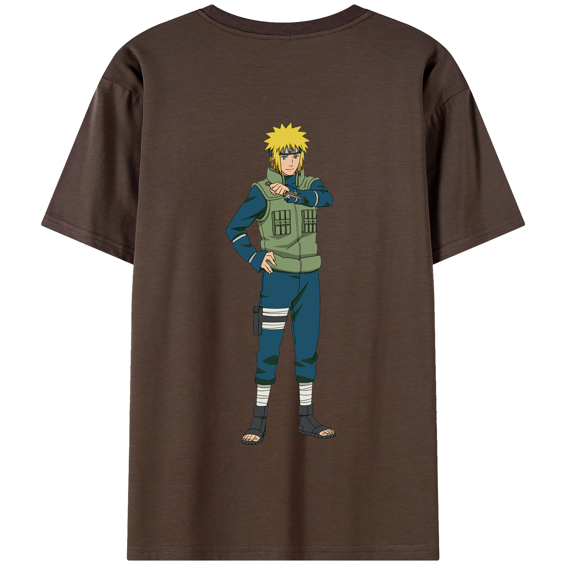 （画像用） NARUTO -ナルト- 波風 ミナト Namikaze Minato 綿100％半袖Tシャツ（背面プリント）