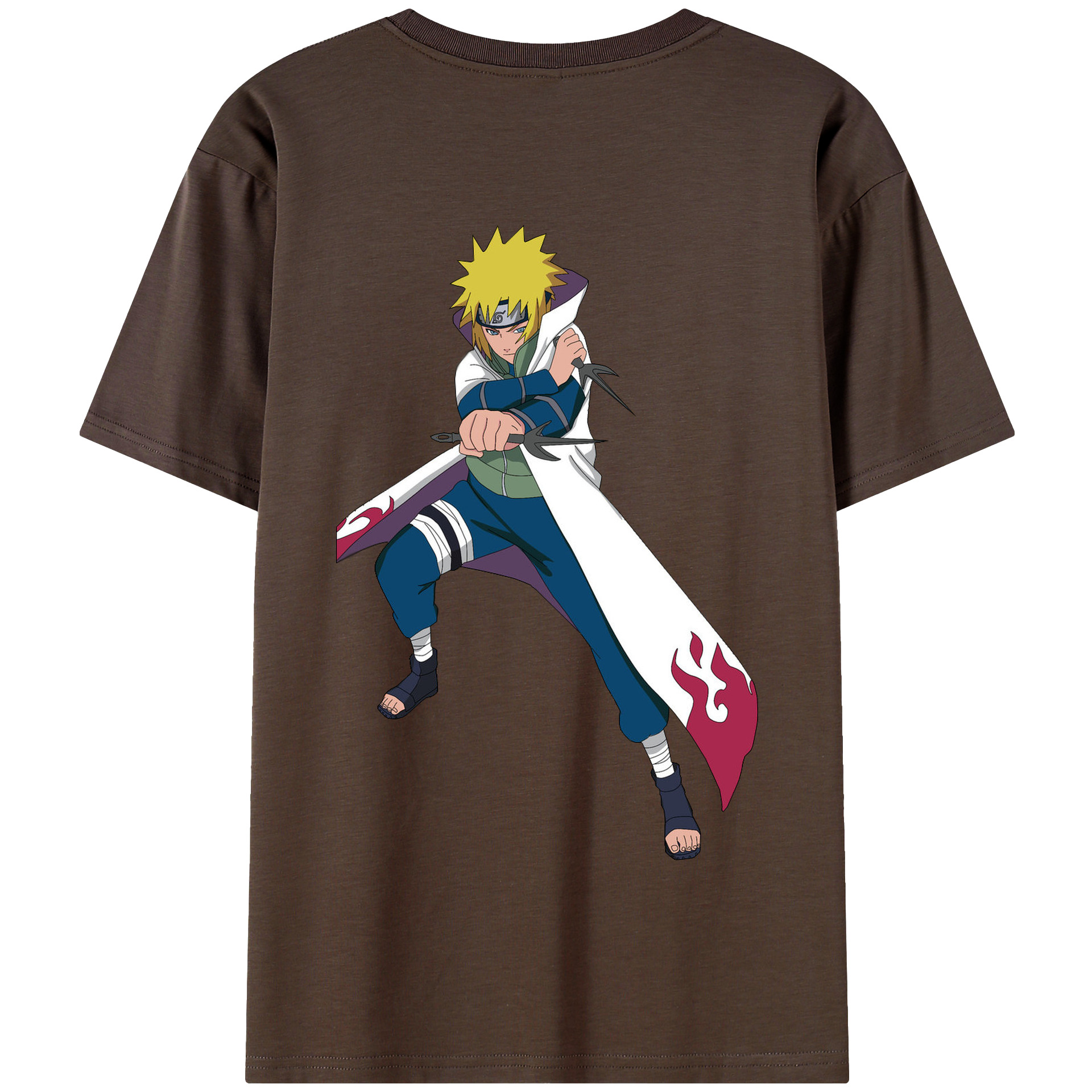 （画像用） NARUTO -ナルト- 波風 ミナト Namikaze Minato 綿100％半袖Tシャツ（背面プリント）
