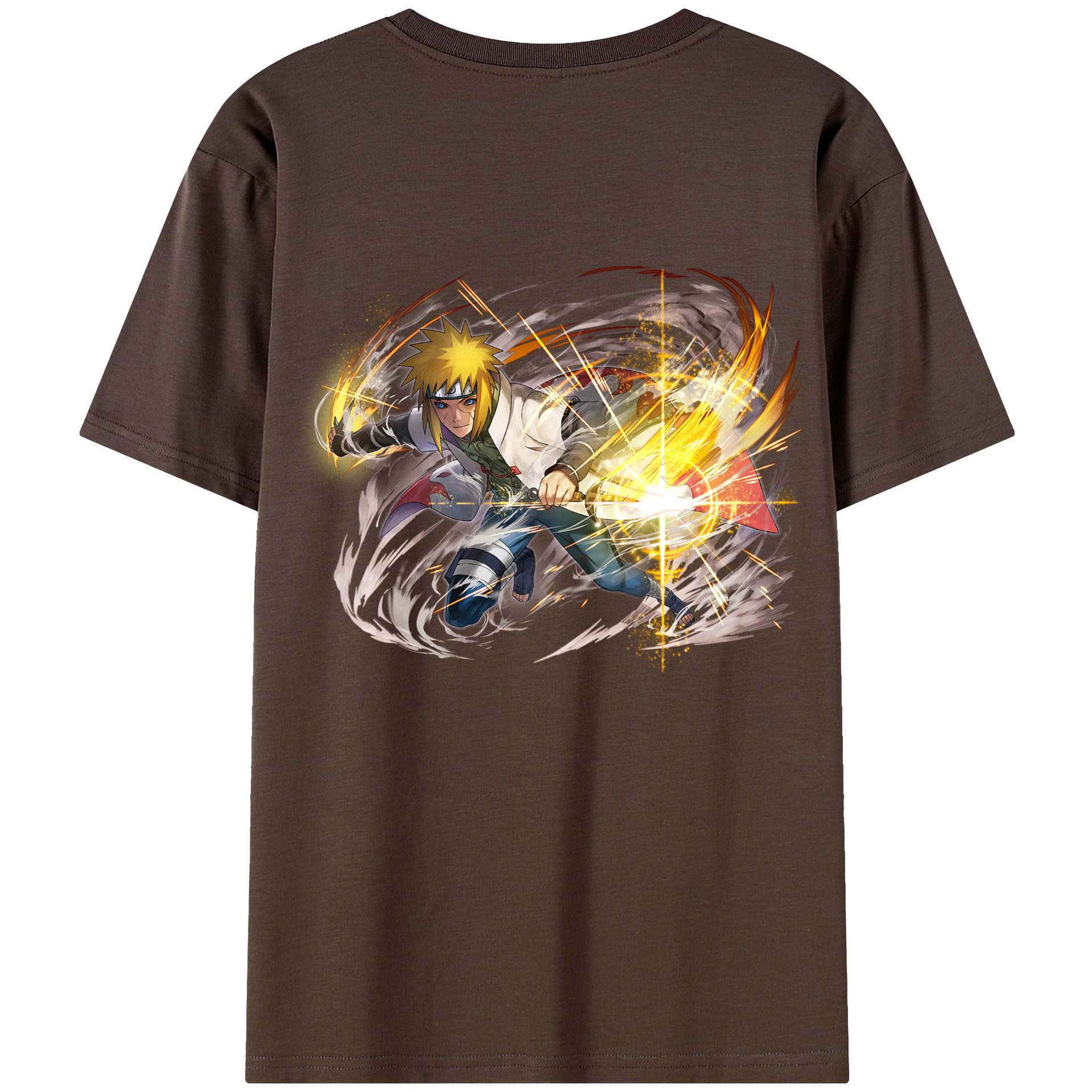 （画像用） NARUTO -ナルト- 波風 ミナト Namikaze Minato 綿100％半袖Tシャツ（背面プリント）