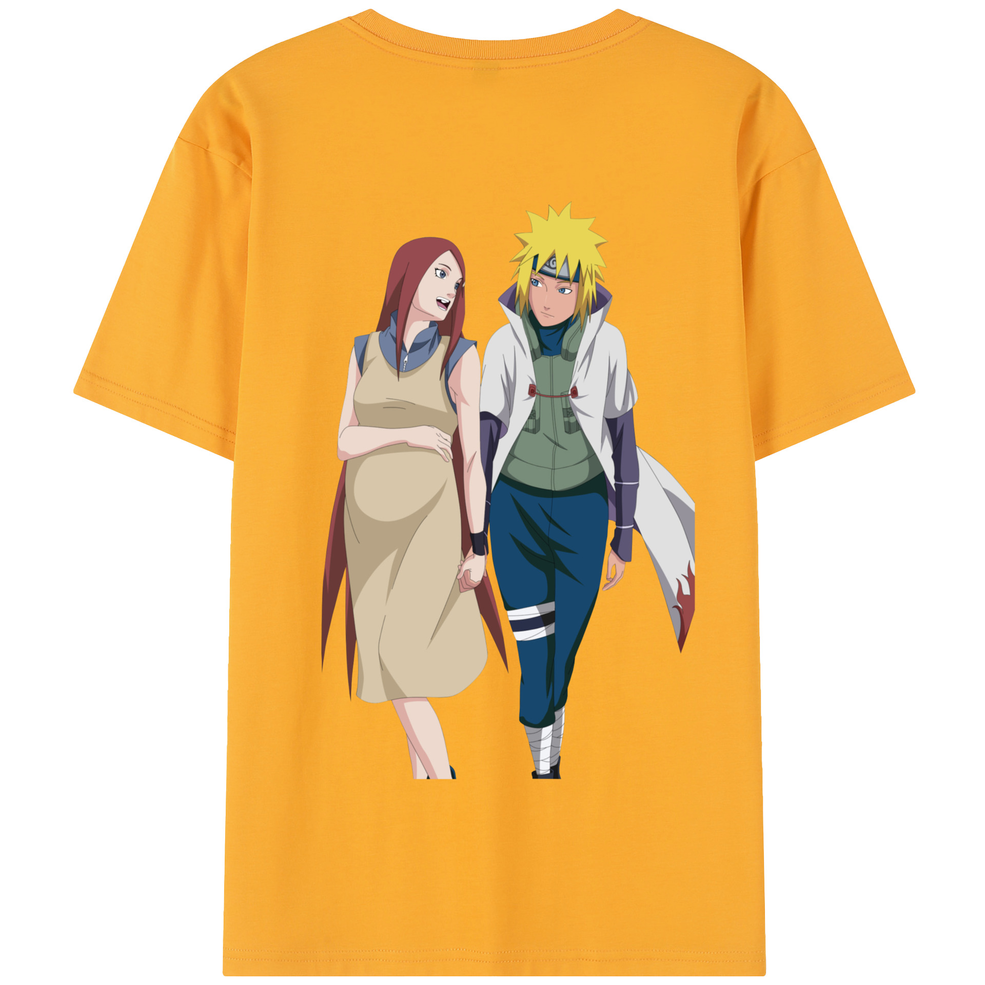 （画像用） NARUTO -ナルト- 波風 ミナト Namikaze Minato 綿100％半袖Tシャツ（背面プリント）