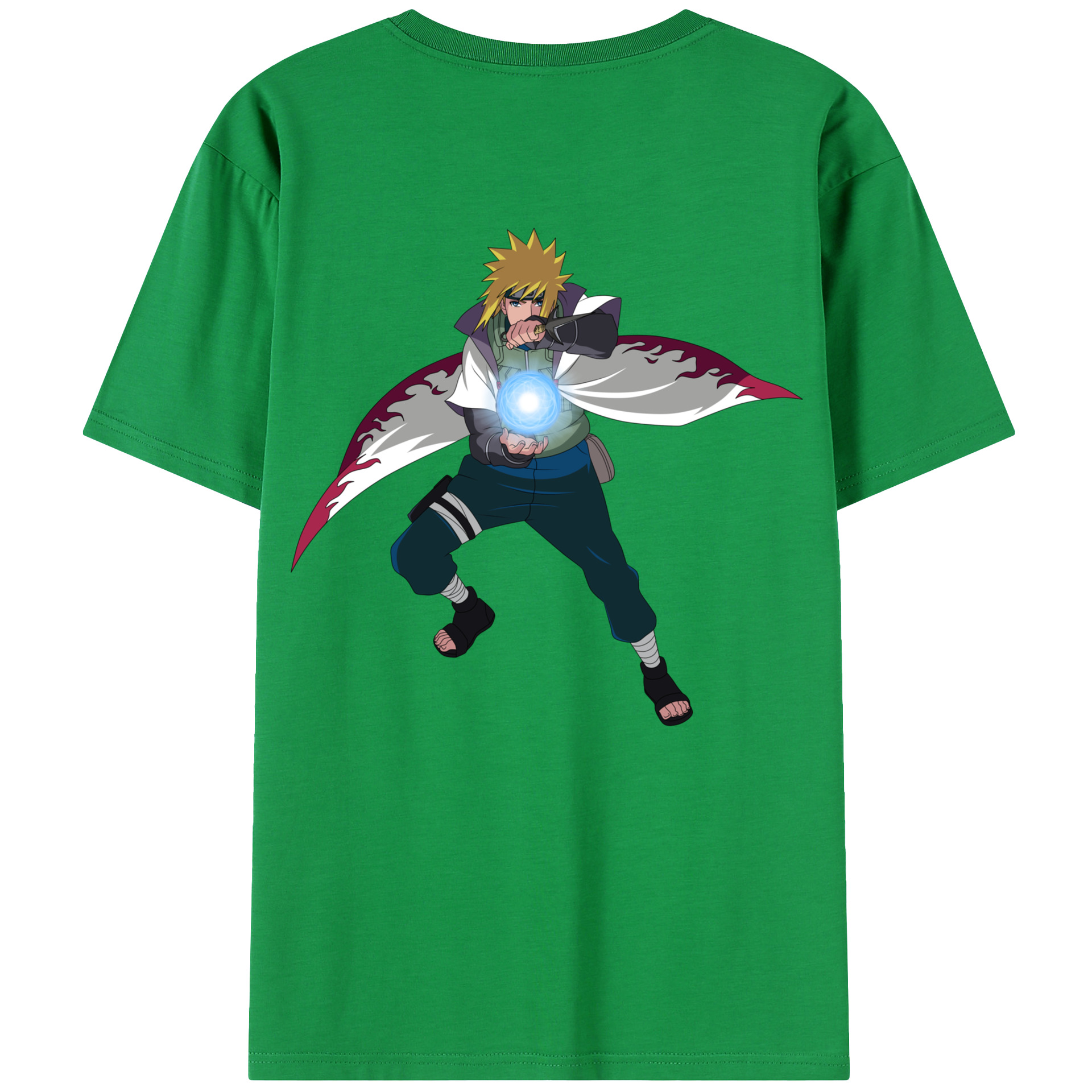 （画像用） NARUTO -ナルト- 波風 ミナト Namikaze Minato 綿100％半袖Tシャツ（背面プリント）