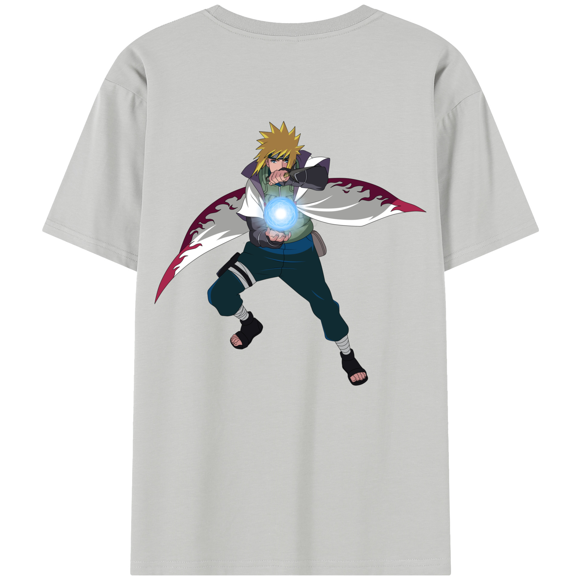 （画像用） NARUTO -ナルト- 波風 ミナト Namikaze Minato 綿100％半袖Tシャツ（背面プリント）