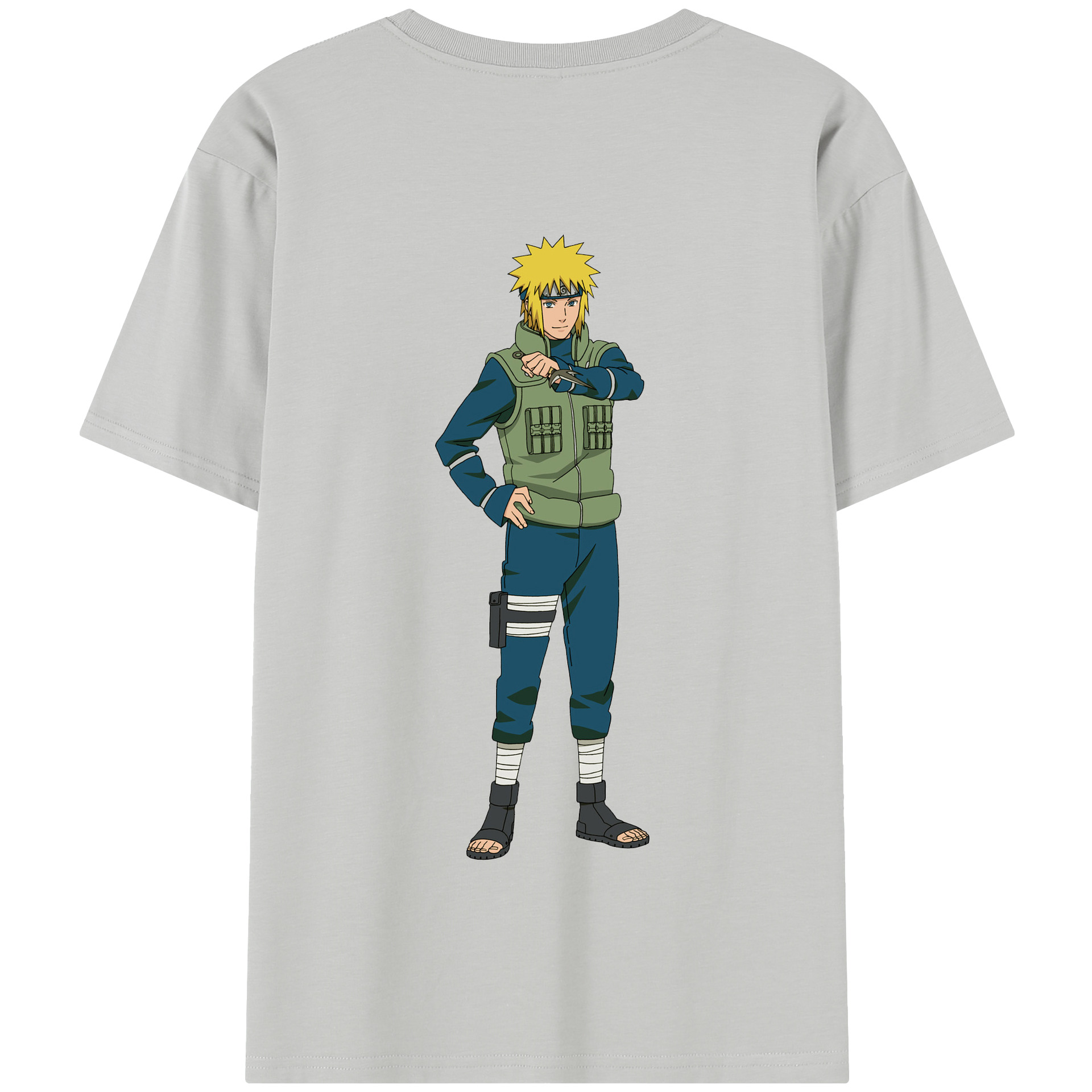 （画像用） NARUTO -ナルト- 波風 ミナト Namikaze Minato 綿100％半袖Tシャツ（背面プリント）