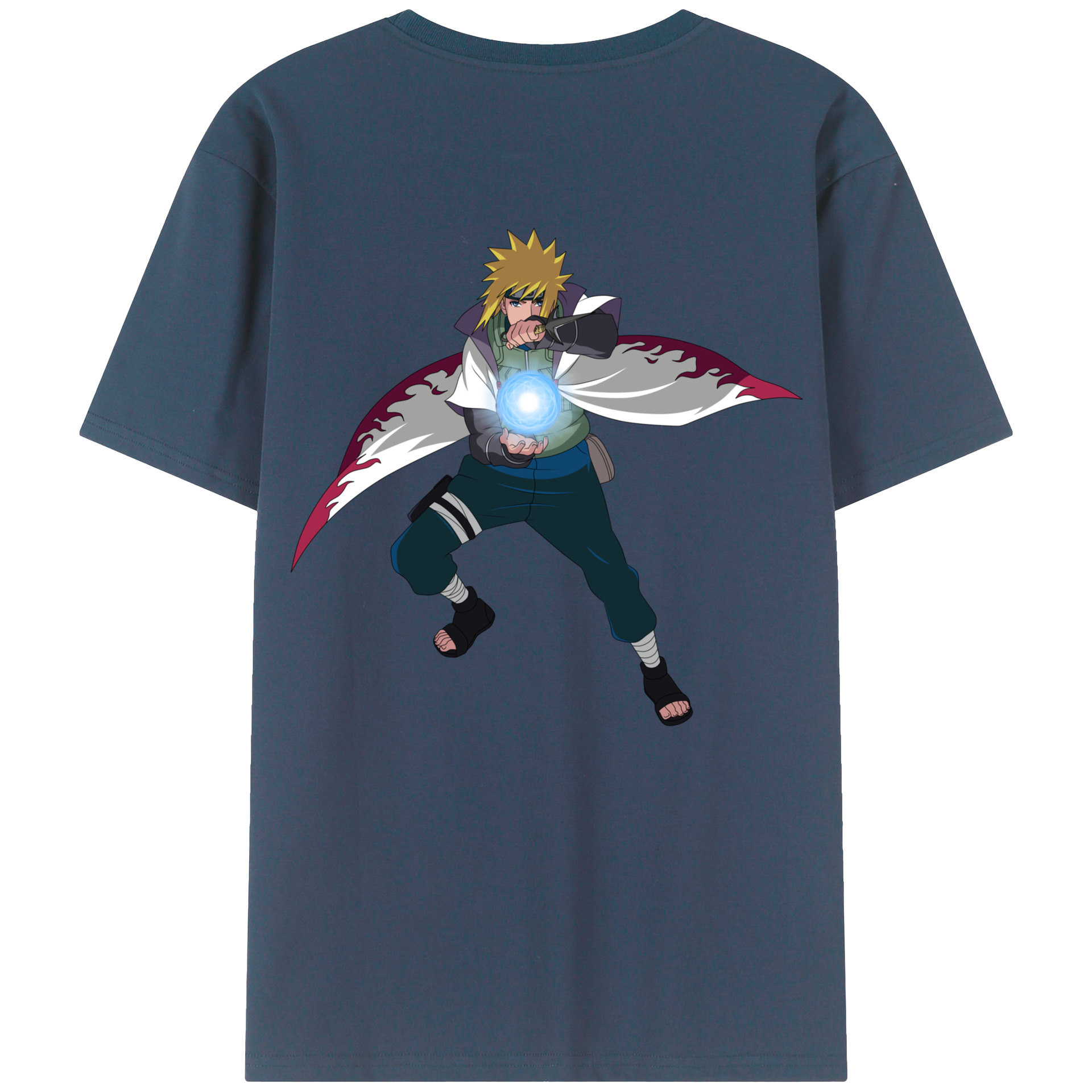 （画像用） NARUTO -ナルト- 波風 ミナト Namikaze Minato 綿100％半袖Tシャツ（背面プリント）