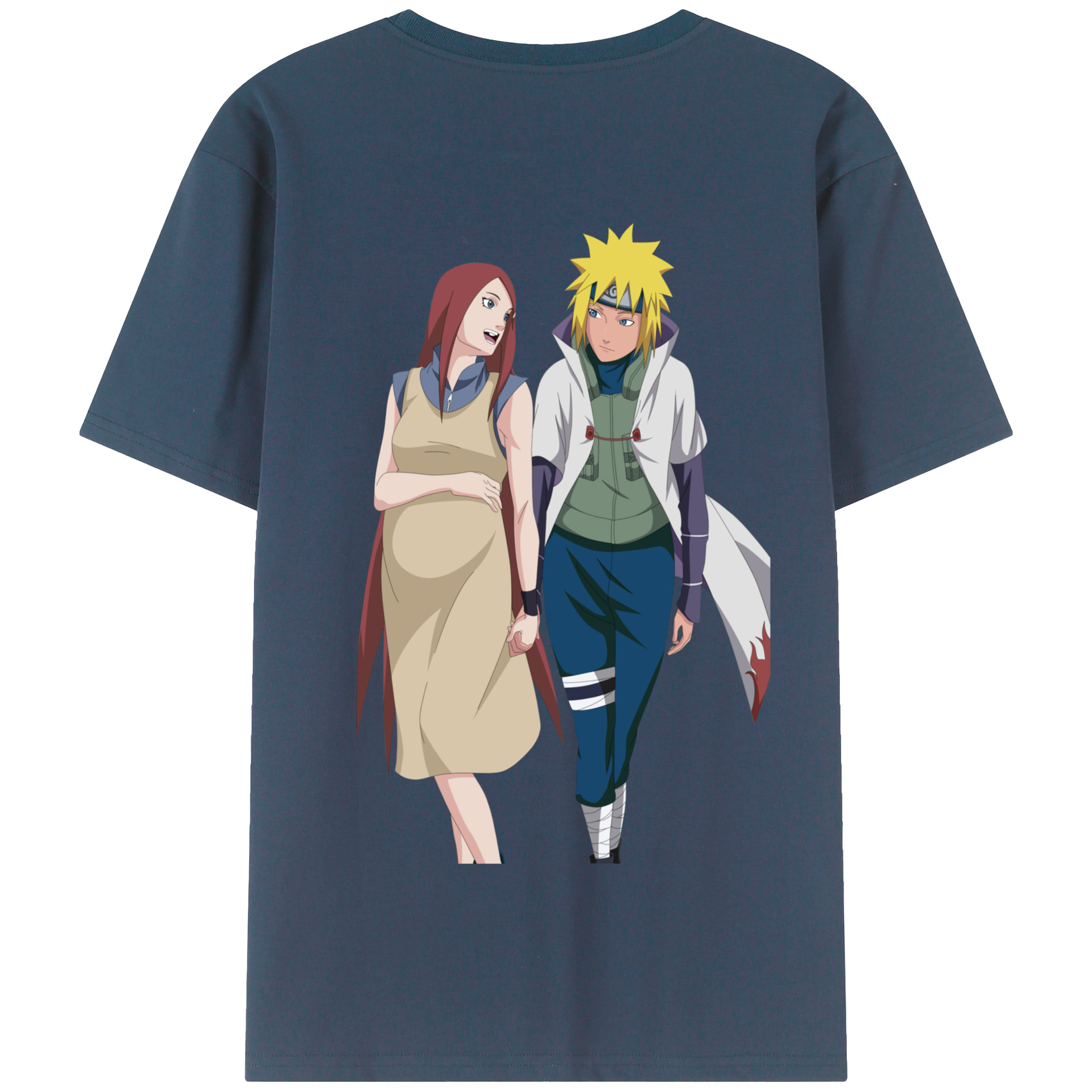 （画像用） NARUTO -ナルト- 波風 ミナト Namikaze Minato 綿100％半袖Tシャツ（背面プリント）