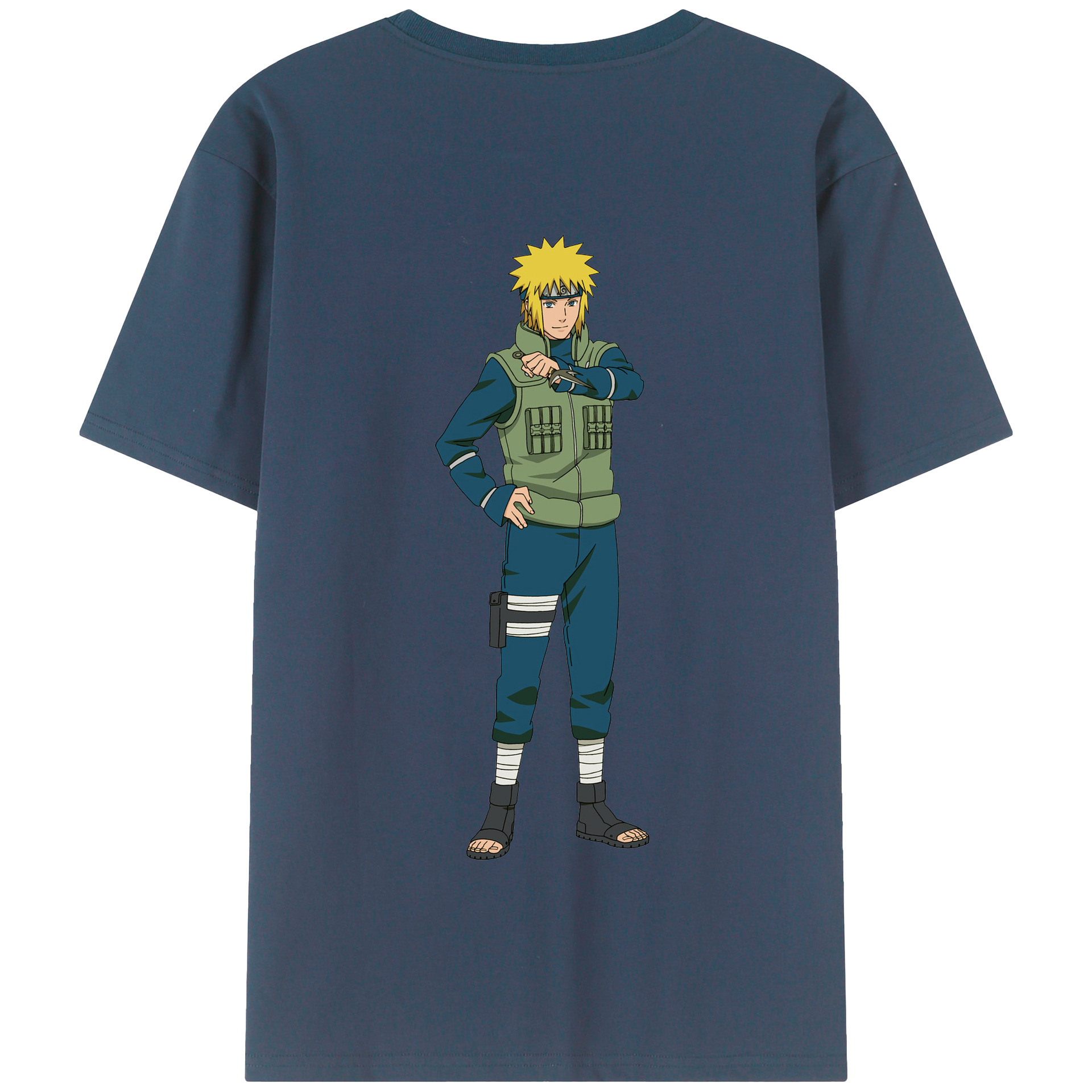 （画像用） NARUTO -ナルト- 波風 ミナト Namikaze Minato 綿100％半袖Tシャツ（背面プリント）