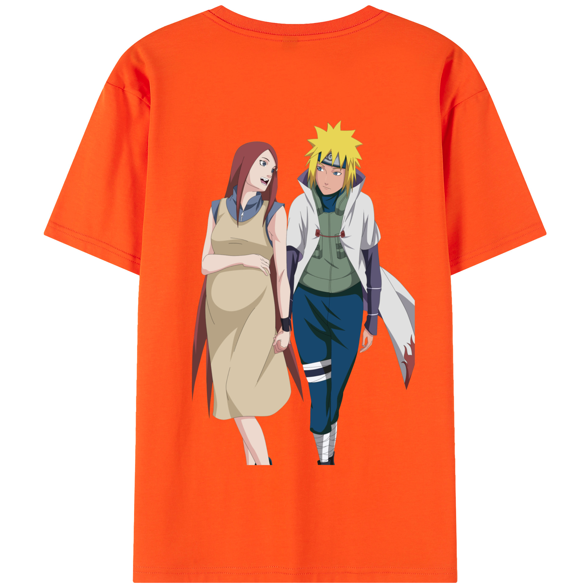（画像用） NARUTO -ナルト- 波風 ミナト Namikaze Minato 綿100％半袖Tシャツ（背面プリント）