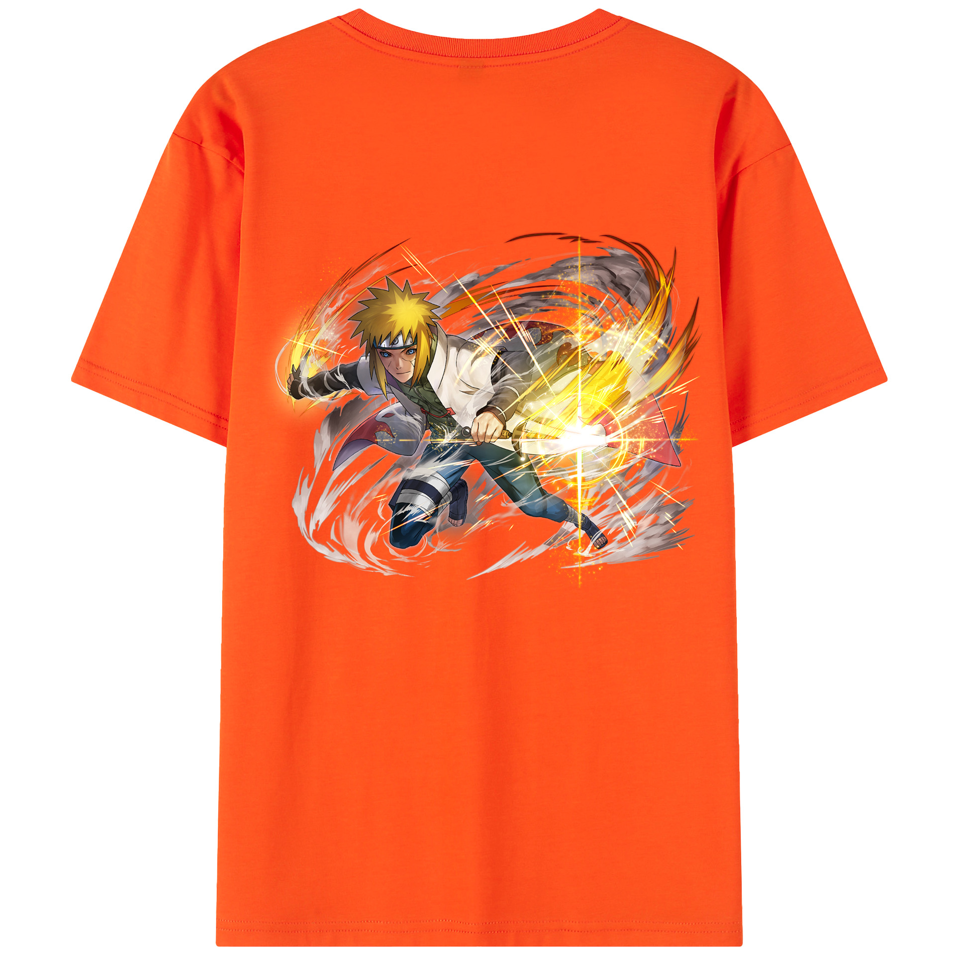（画像用） NARUTO -ナルト- 波風 ミナト Namikaze Minato 綿100％半袖Tシャツ（背面プリント）