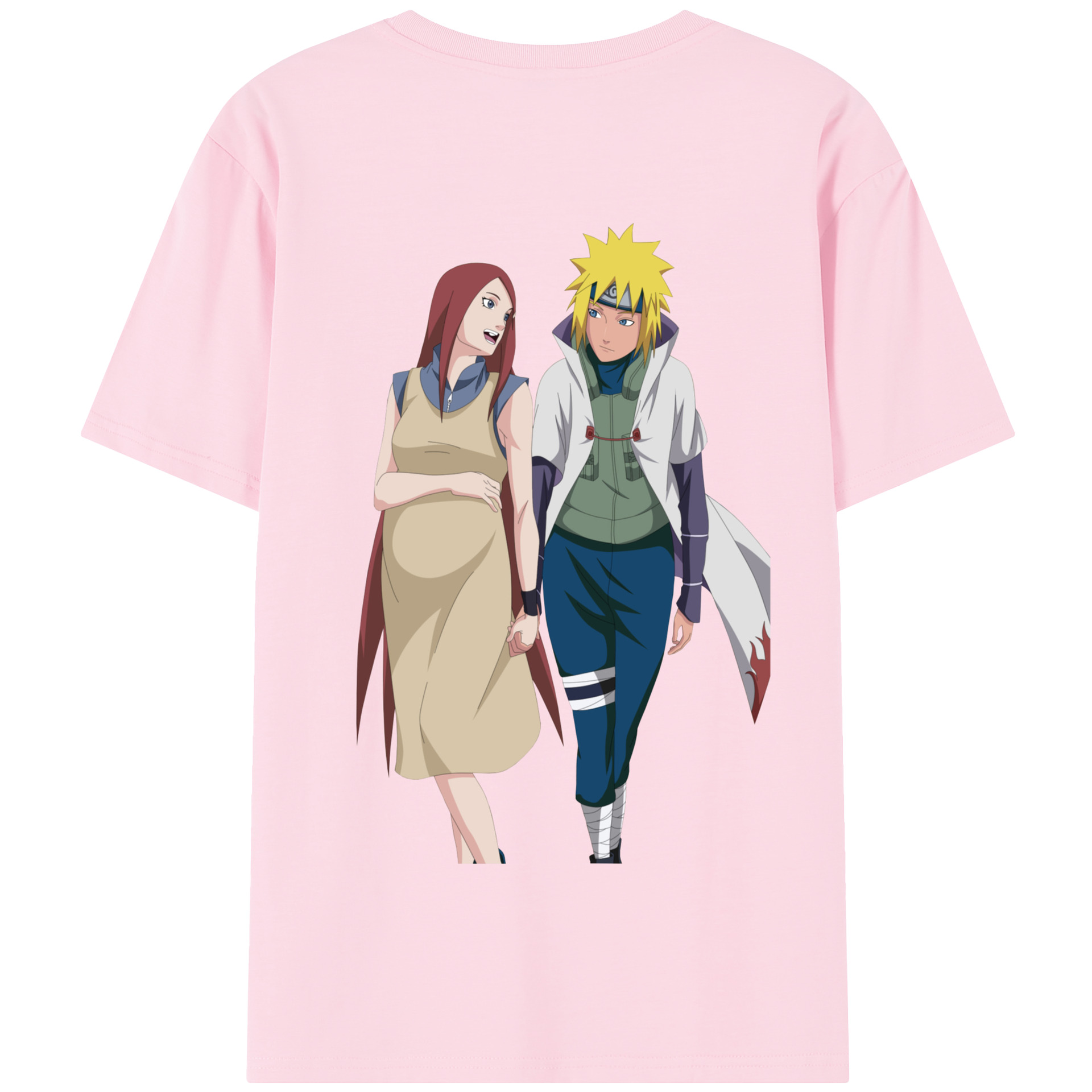 （画像用） NARUTO -ナルト- 波風 ミナト Namikaze Minato 綿100％半袖Tシャツ（背面プリント）