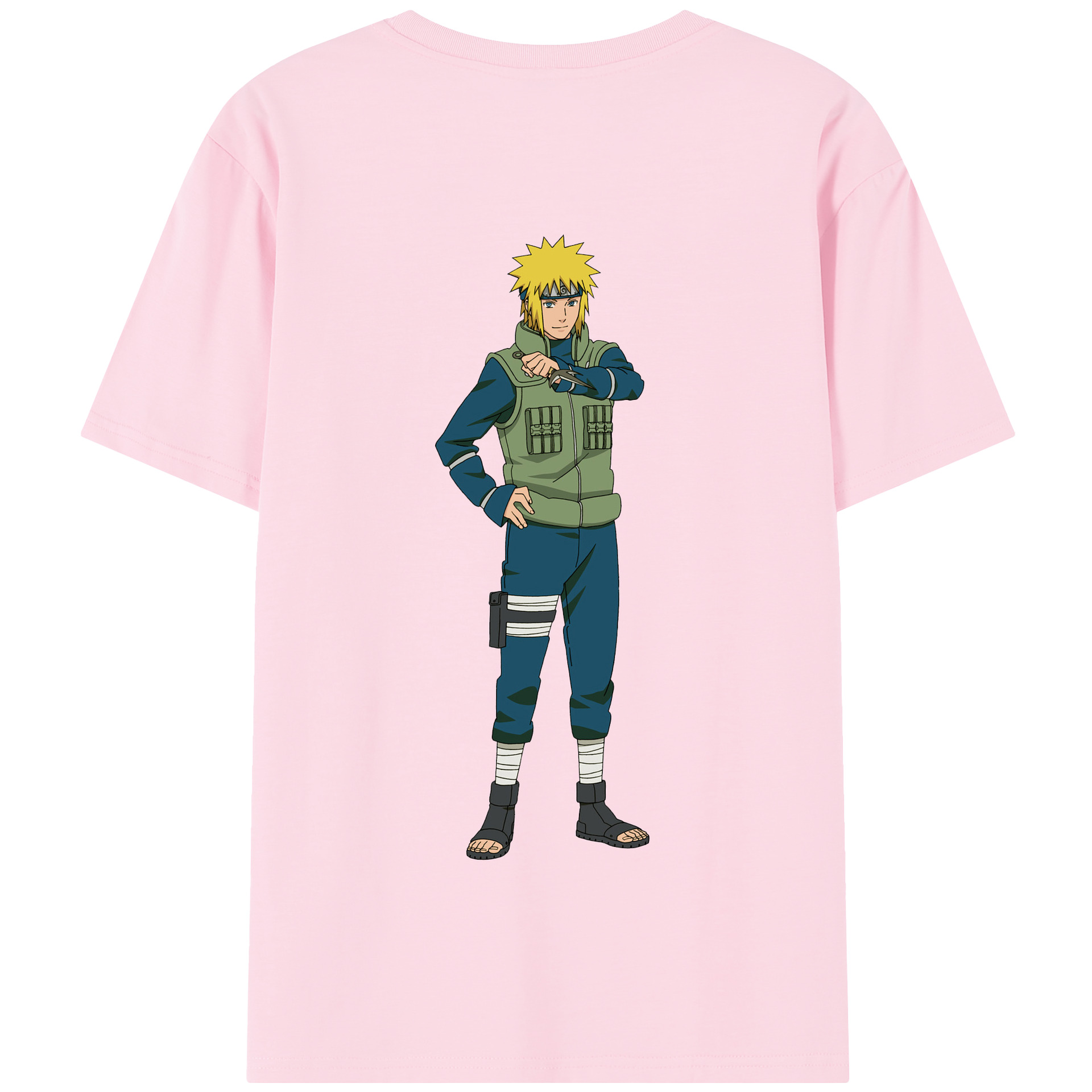 （画像用） NARUTO -ナルト- 波風 ミナト Namikaze Minato 綿100％半袖Tシャツ（背面プリント）
