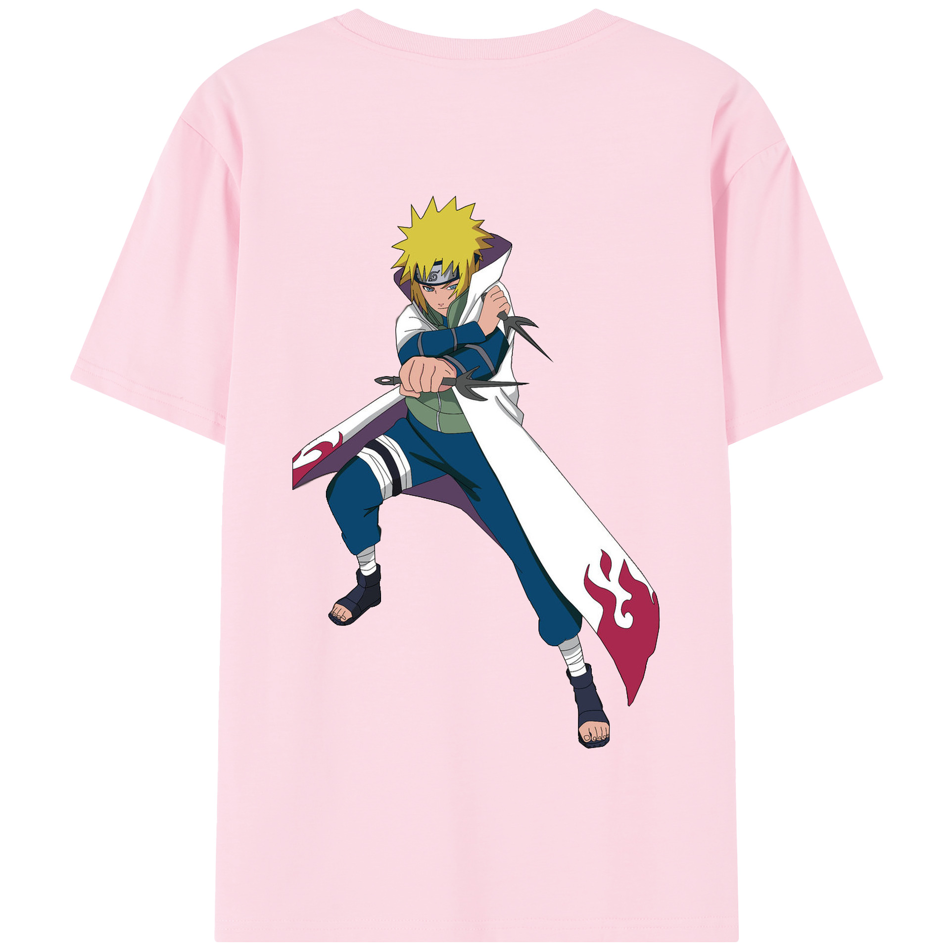 （画像用） NARUTO -ナルト- 波風 ミナト Namikaze Minato 綿100％半袖Tシャツ（背面プリント）