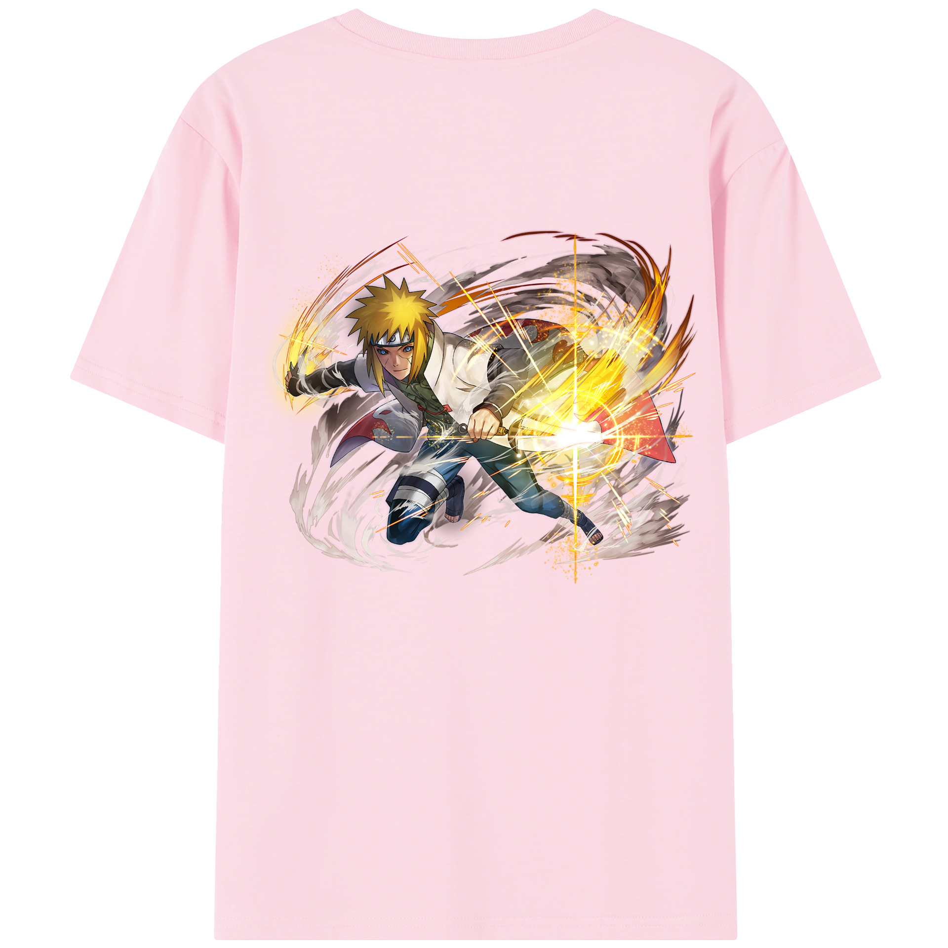 （画像用） NARUTO -ナルト- 波風 ミナト Namikaze Minato 綿100％半袖Tシャツ（背面プリント）