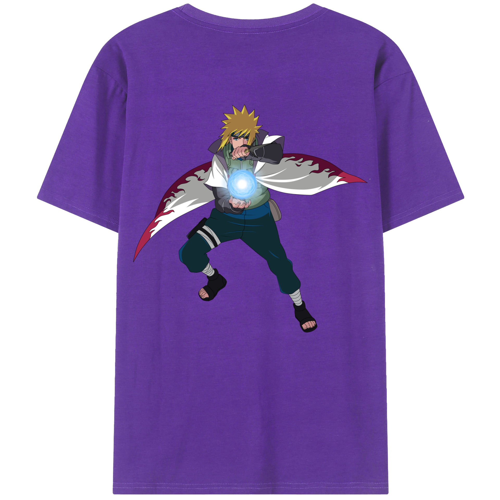 （画像用） NARUTO -ナルト- 波風 ミナト Namikaze Minato 綿100％半袖Tシャツ（背面プリント）