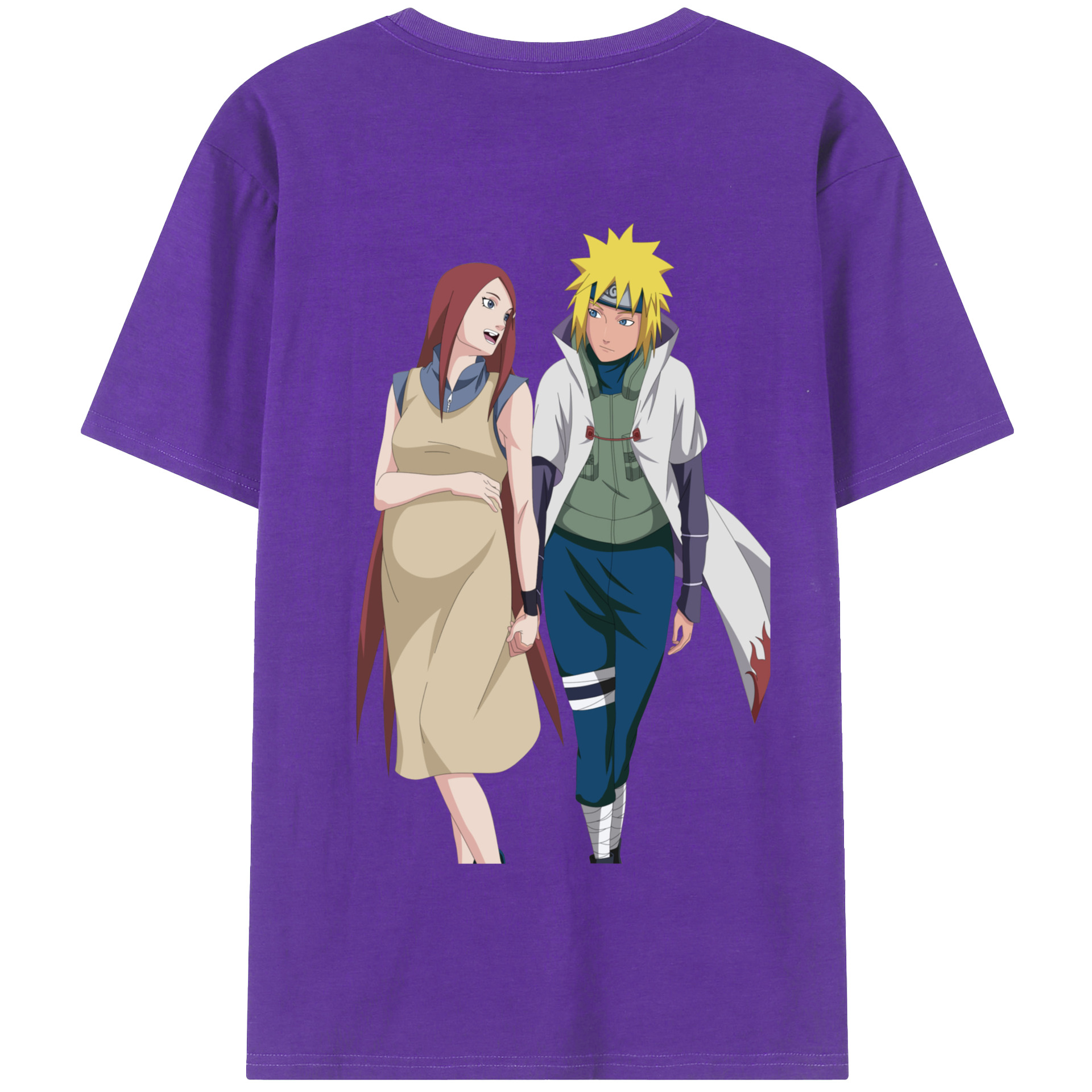 （画像用） NARUTO -ナルト- 波風 ミナト Namikaze Minato 綿100％半袖Tシャツ（背面プリント）