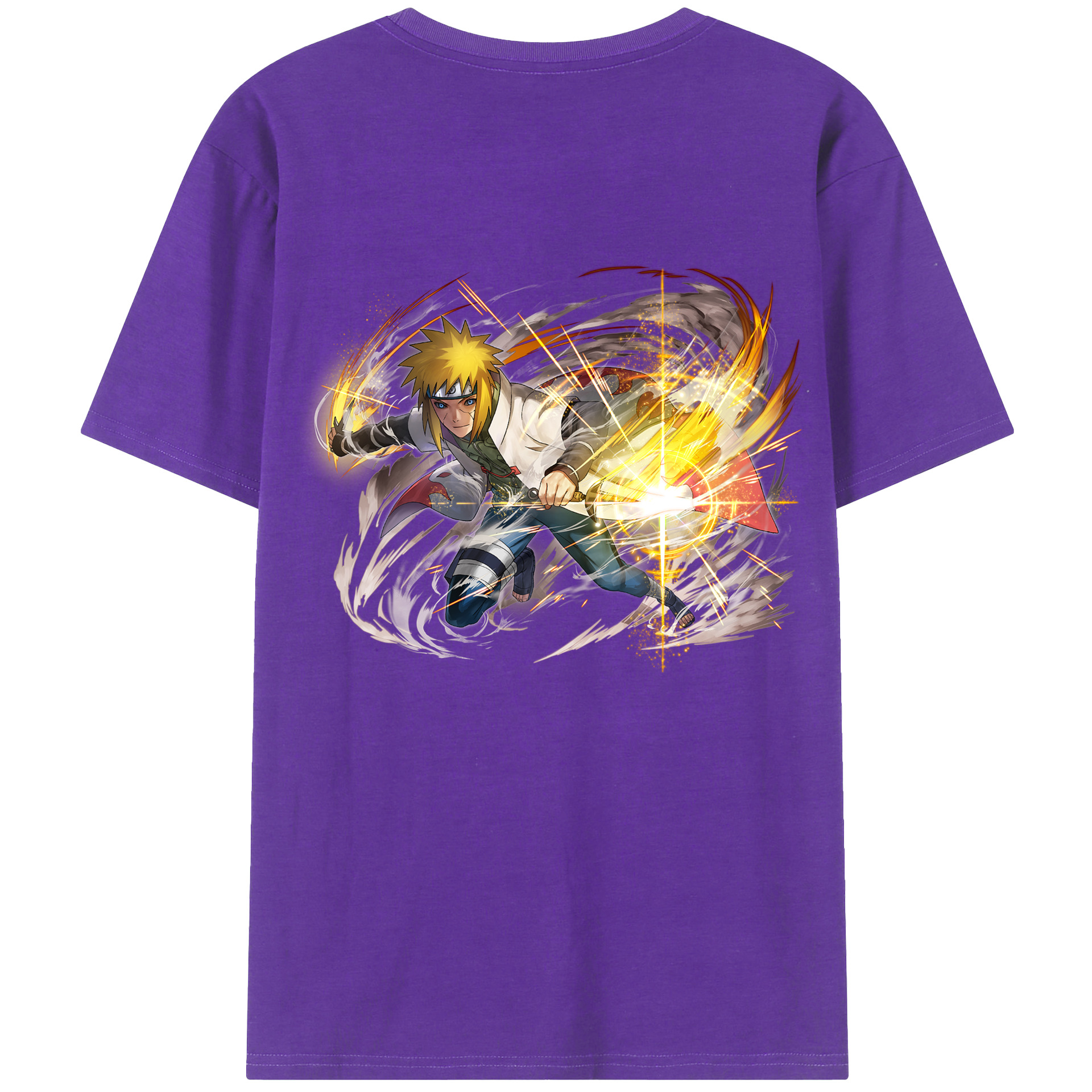 （画像用） NARUTO -ナルト- 波風 ミナト Namikaze Minato 綿100％半袖Tシャツ（背面プリント）