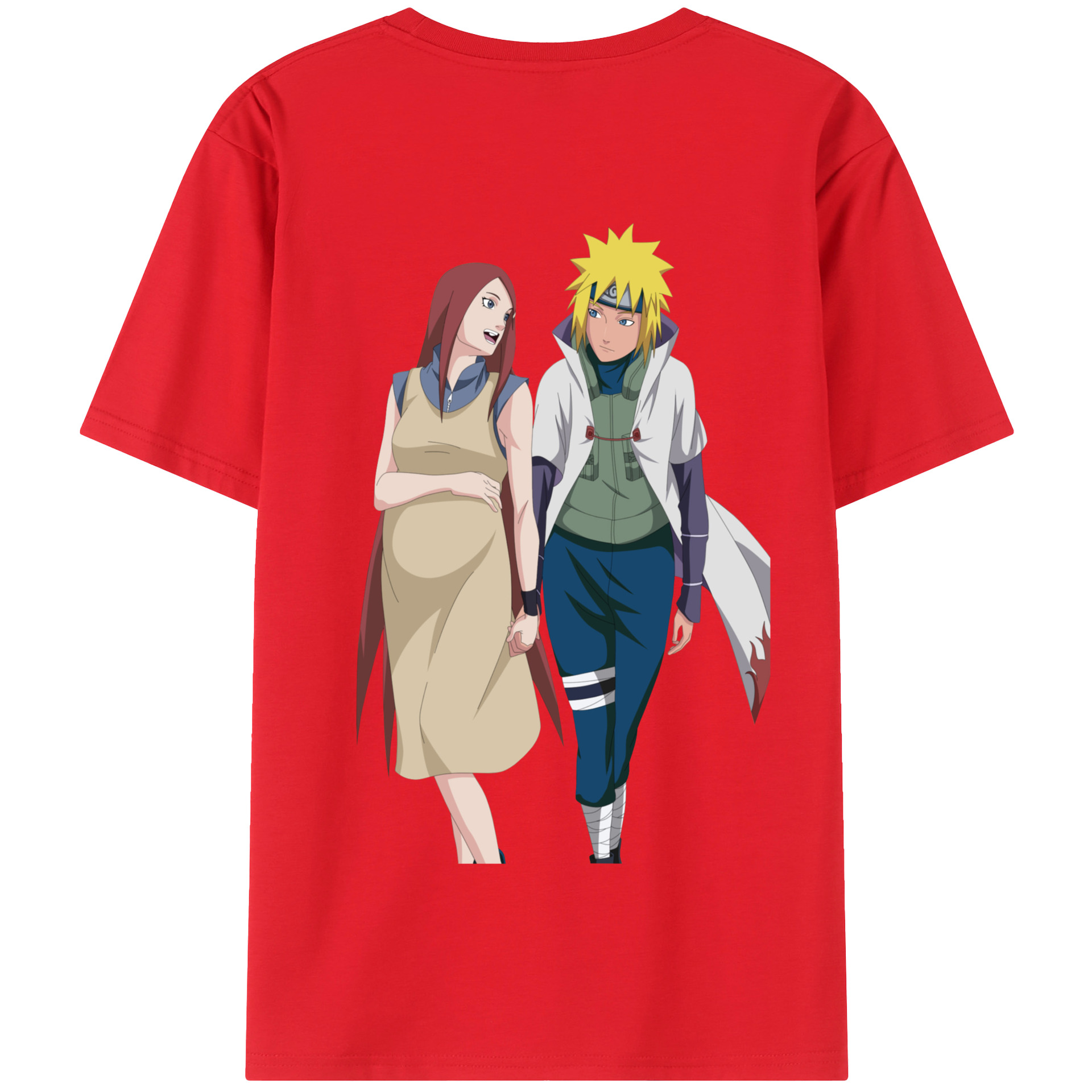 （画像用） NARUTO -ナルト- 波風 ミナト Namikaze Minato 綿100％半袖Tシャツ（背面プリント）