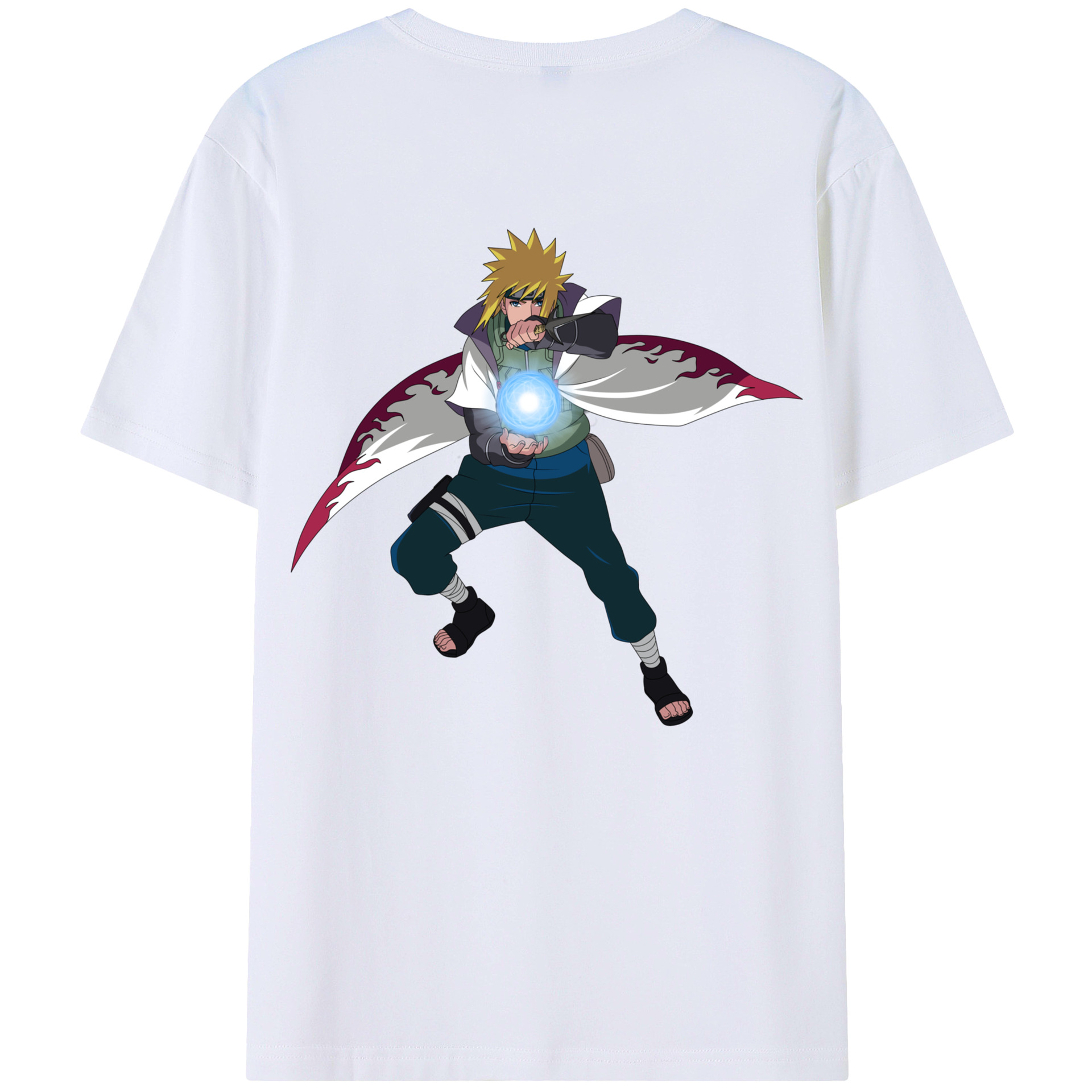 （画像用） NARUTO -ナルト- 波風 ミナト Namikaze Minato 綿100％半袖Tシャツ（背面プリント）