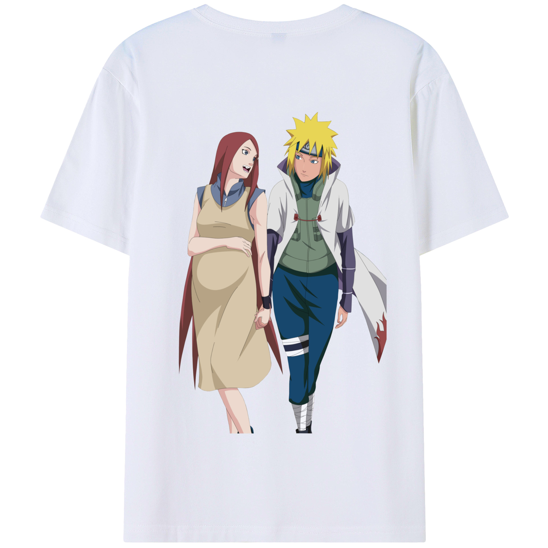 （画像用） NARUTO -ナルト- 波風 ミナト Namikaze Minato 綿100％半袖Tシャツ（背面プリント）