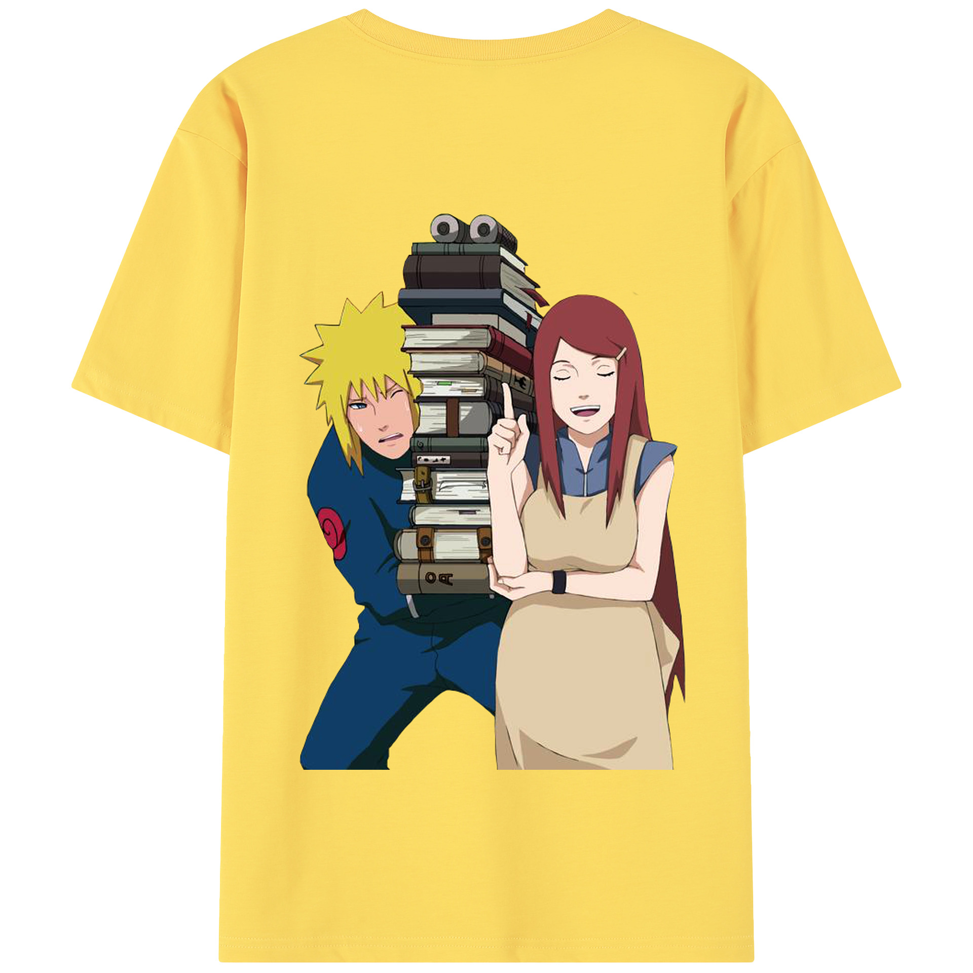 （画像用） NARUTO -ナルト- 波風 ミナト Namikaze Minato 綿100％半袖Tシャツ（背面プリント）
