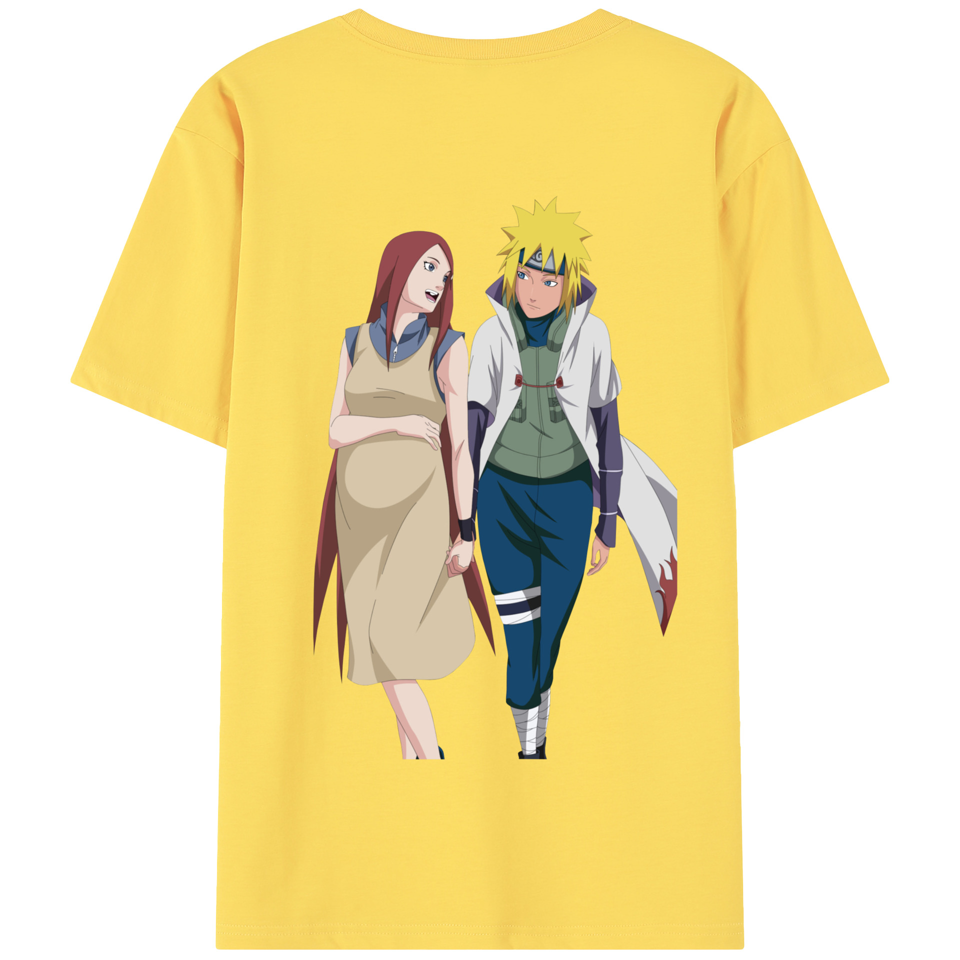 （画像用） NARUTO -ナルト- 波風 ミナト Namikaze Minato 綿100％半袖Tシャツ（背面プリント）
