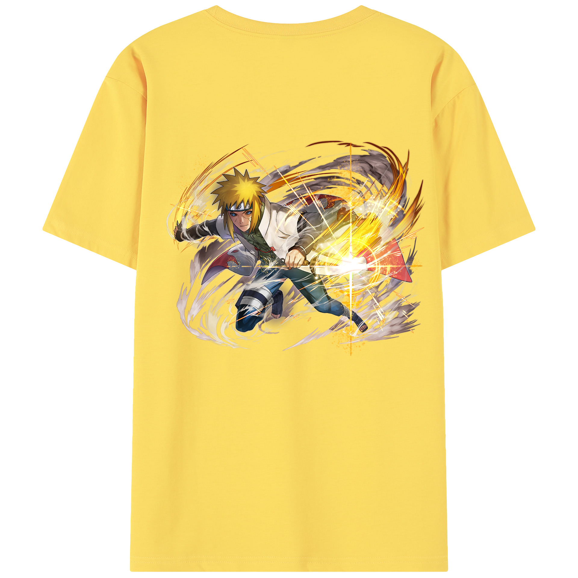 （画像用） NARUTO -ナルト- 波風 ミナト Namikaze Minato 綿100％半袖Tシャツ（背面プリント）